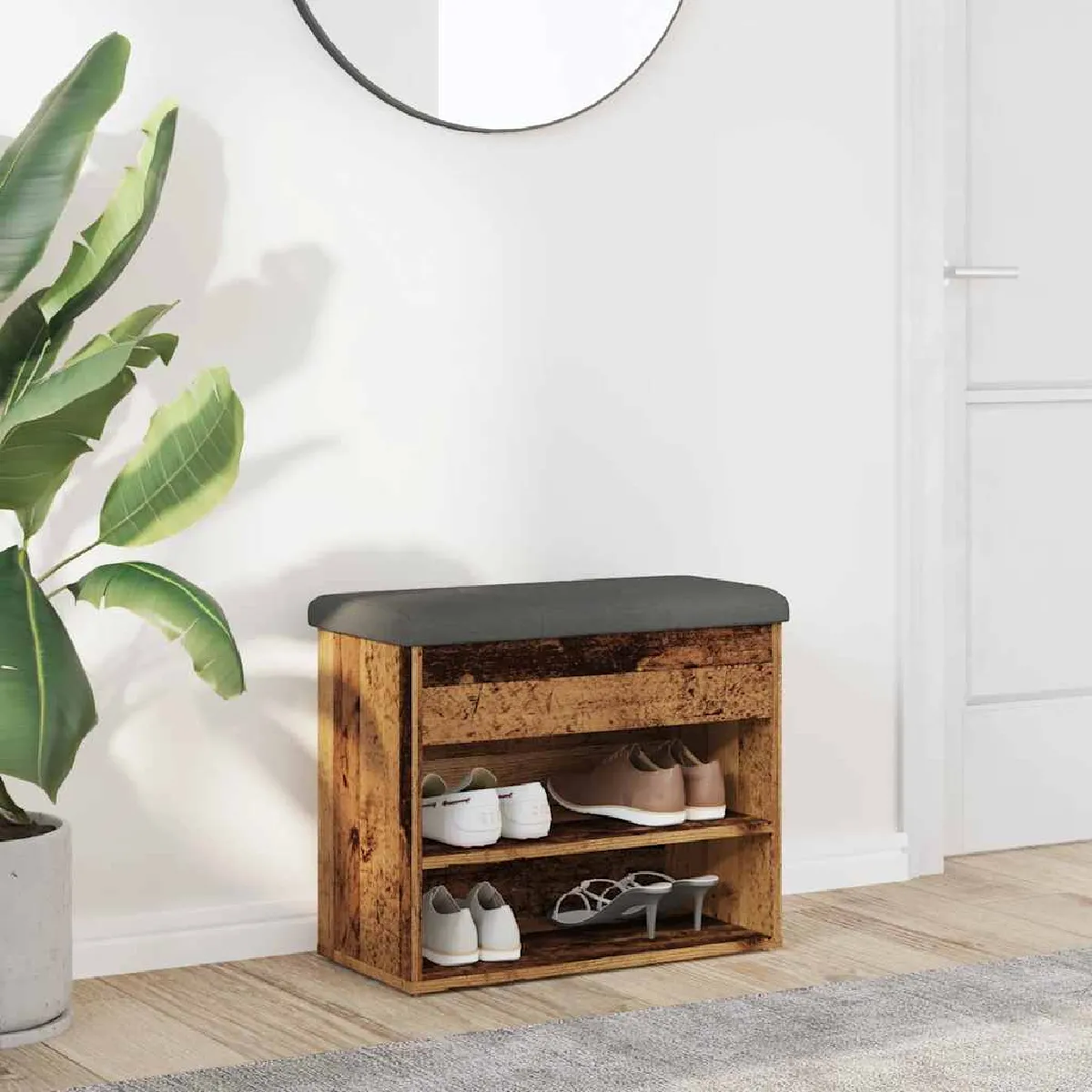 VidaXL Banc à chaussures Vieux bois - vue 4