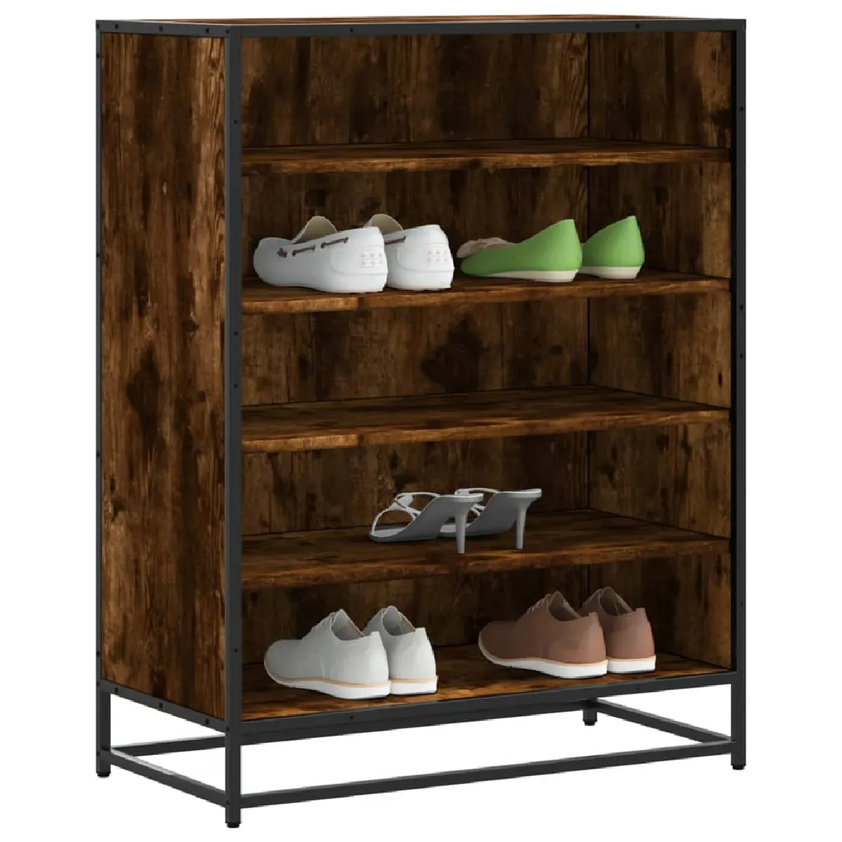 VidaXL Meuble à chaussures chêne fumé - vue 5
