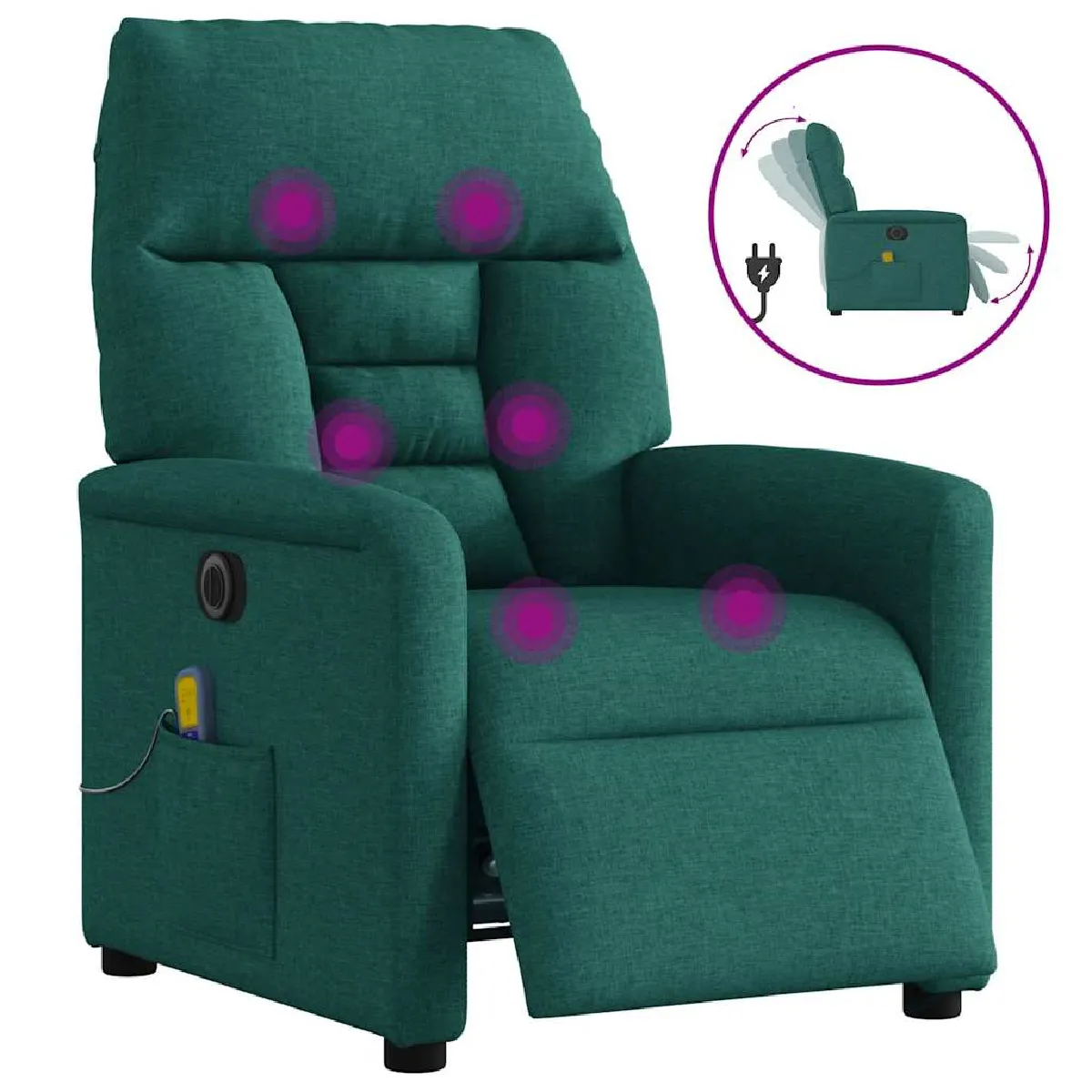vidaXL Fauteuil massage électrique tissu - vue 6