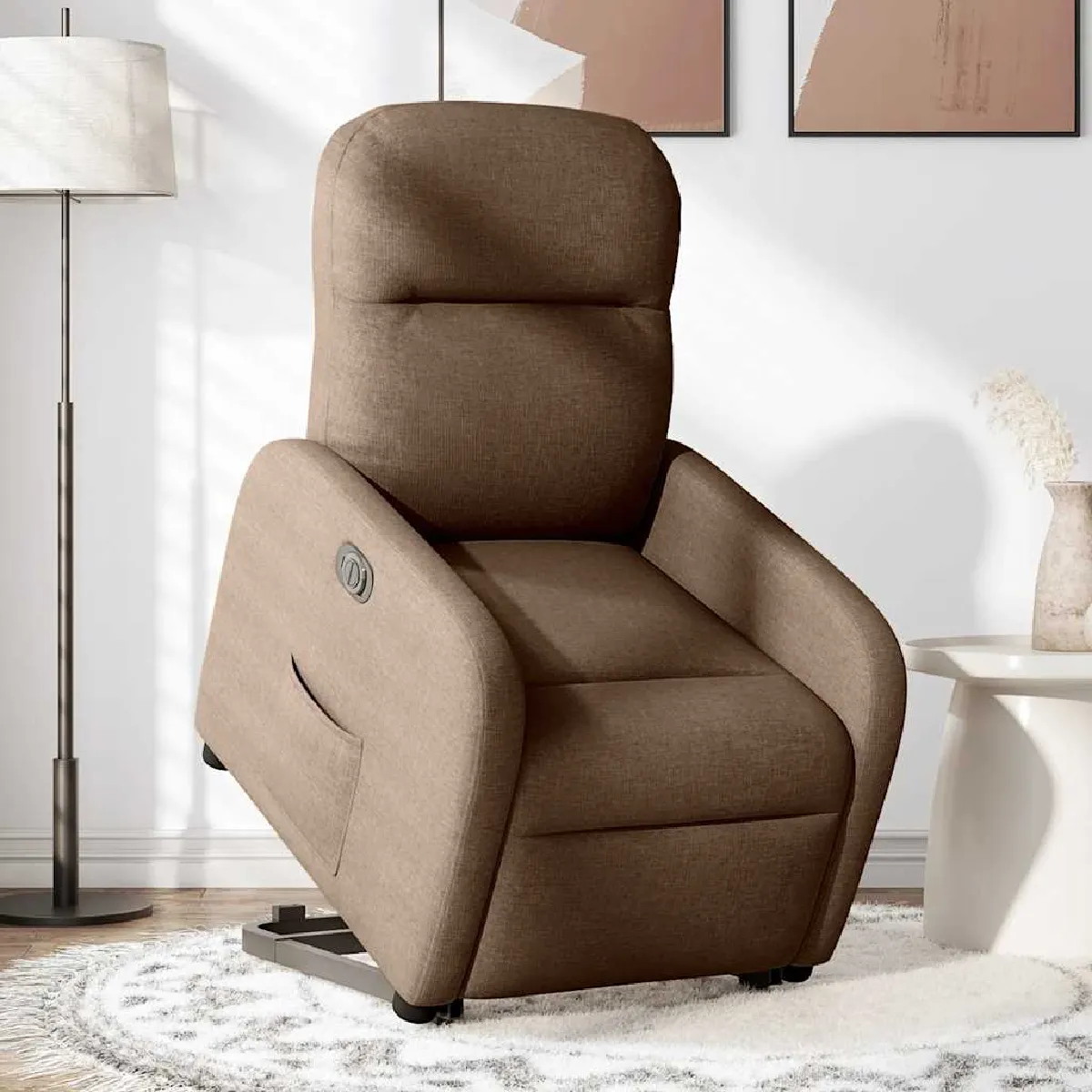 Non Communiqué Marron Fauteuil Inclinable Électrique Tissu - Image 3