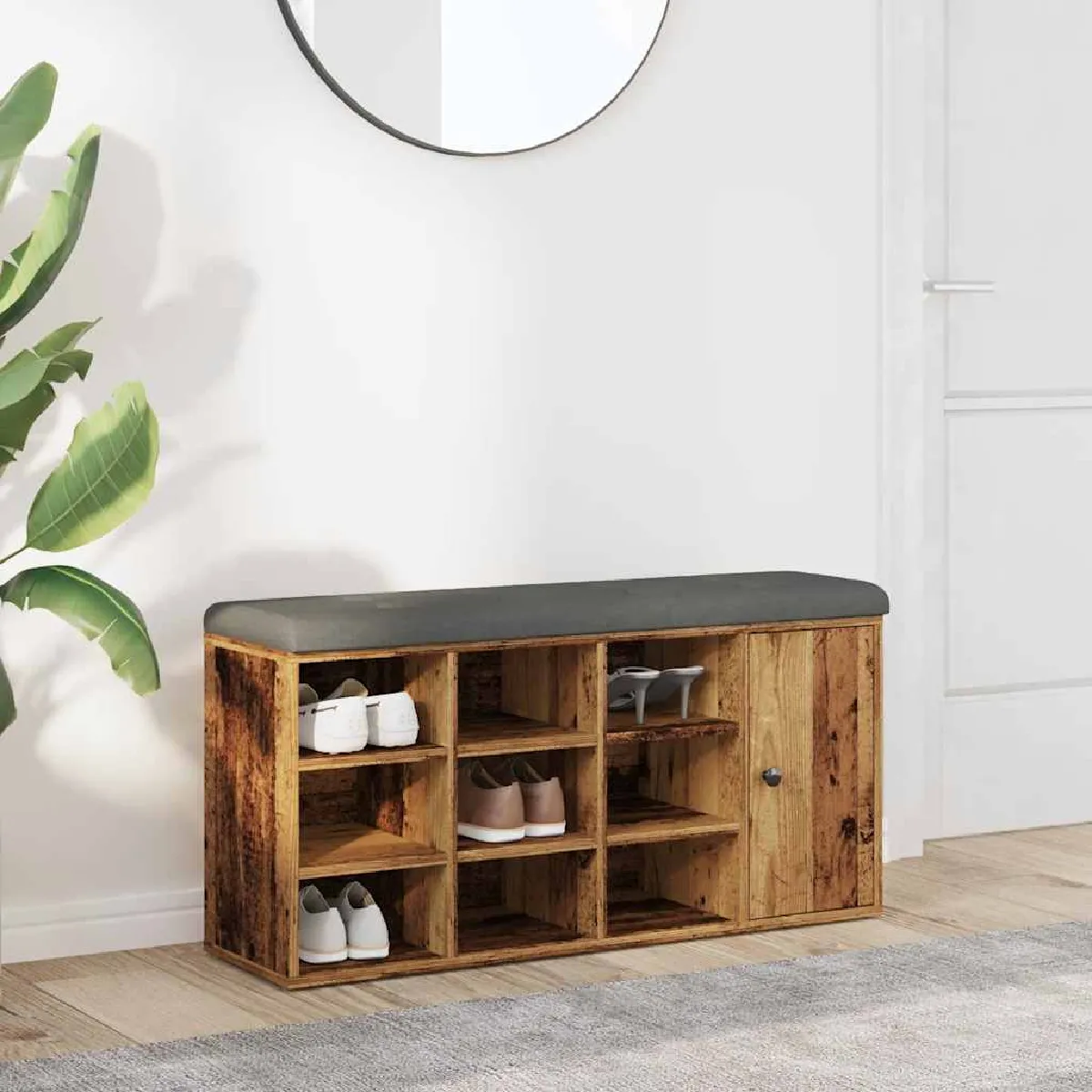 VidaXL Banc à chaussures Vieux bois - vue 5