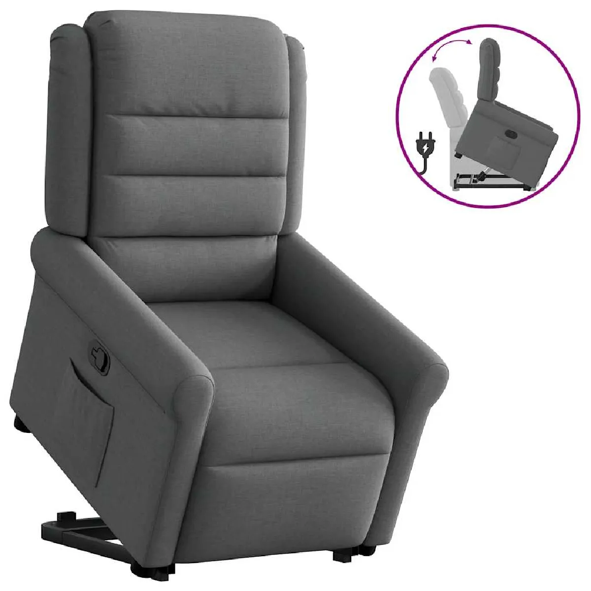 Vidaxl Gris Fauteuil Inclinable Foncé