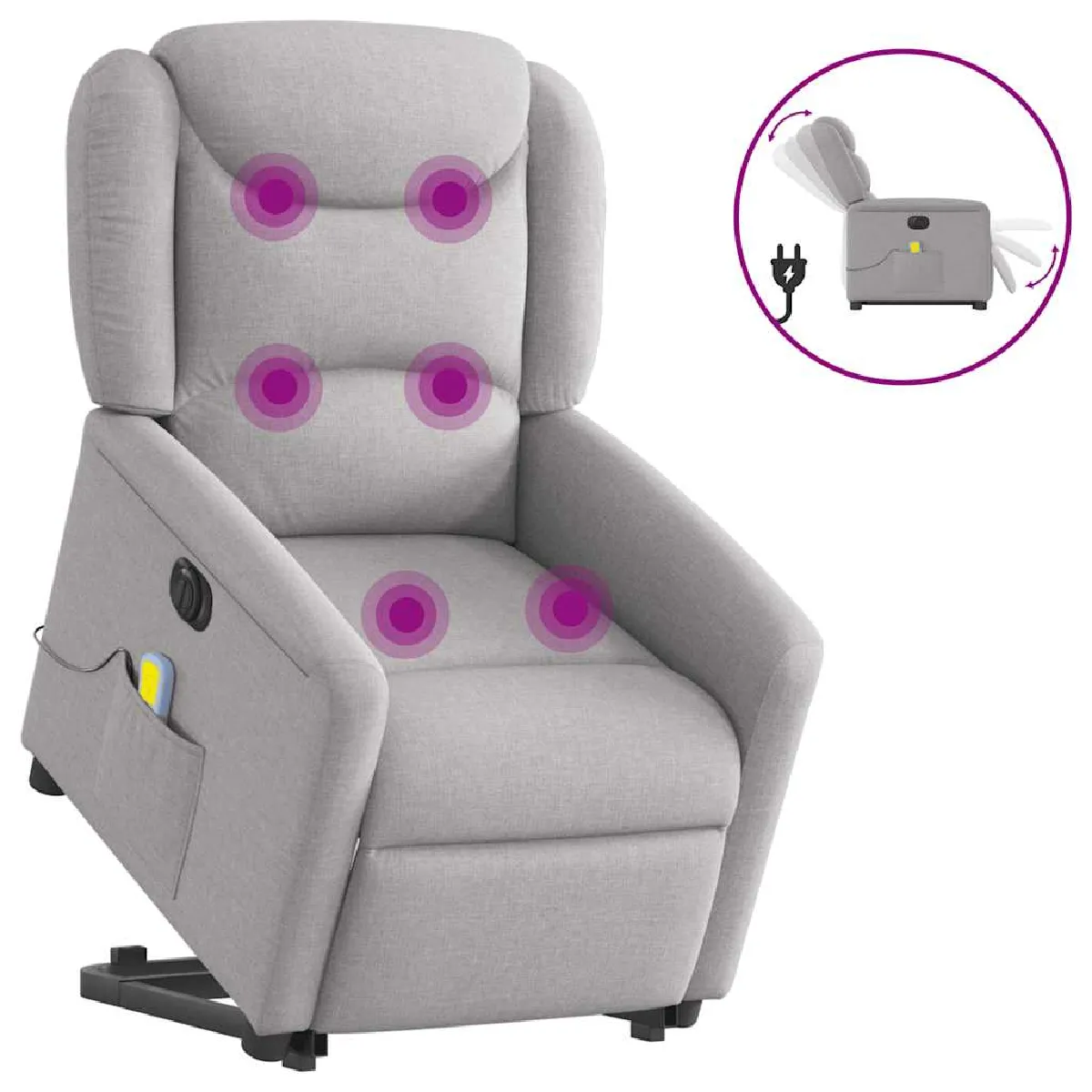 Vidaxl Gris Fauteuil De Massage Électrique - Nuage