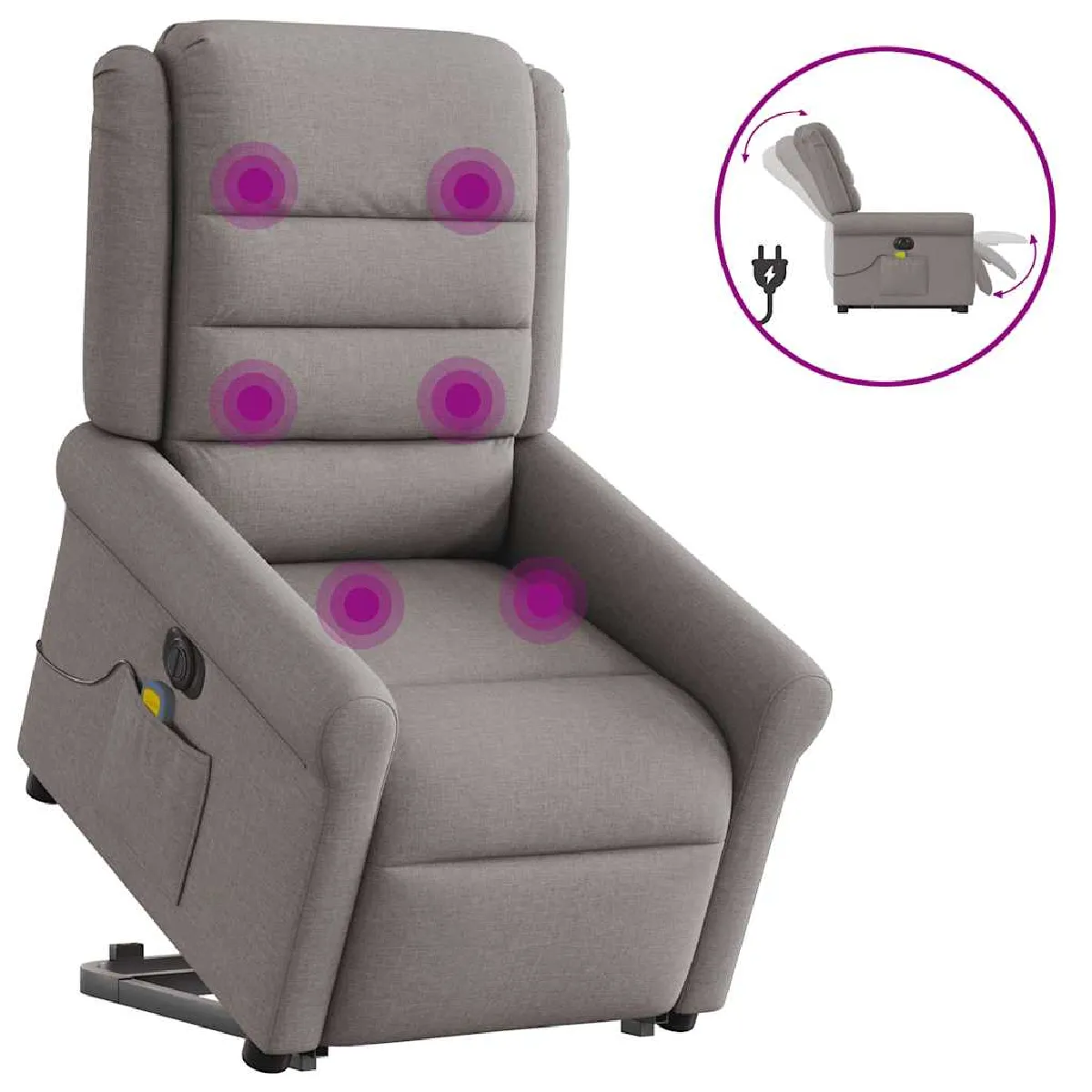 vidaXL Fauteuil inclinable de massage électrique - vue 4