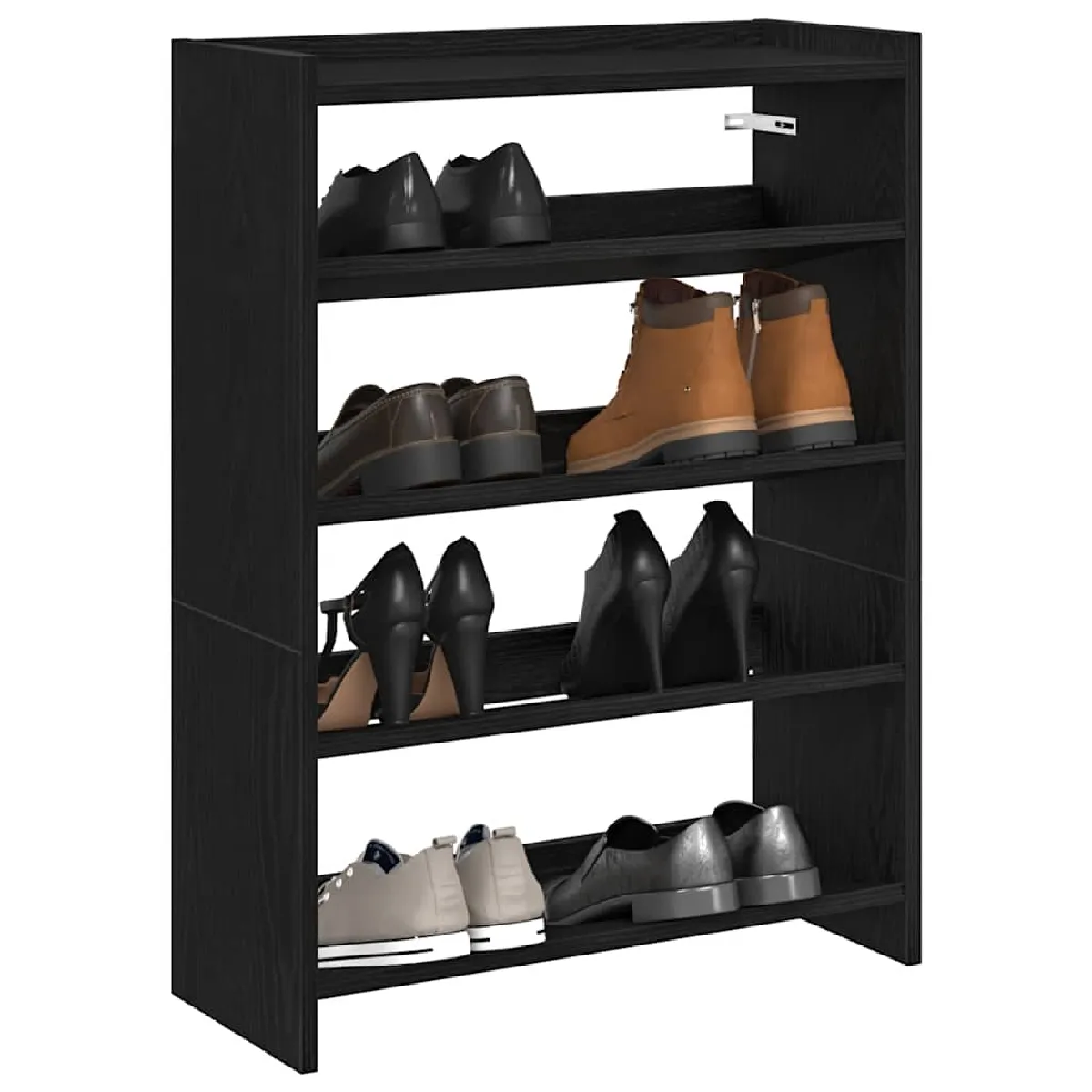 Non Communiqué Noir Vidaxl Étagère À Chaussures 60X25x81 Cm Bois D'ingénierie 859879 - Image 3