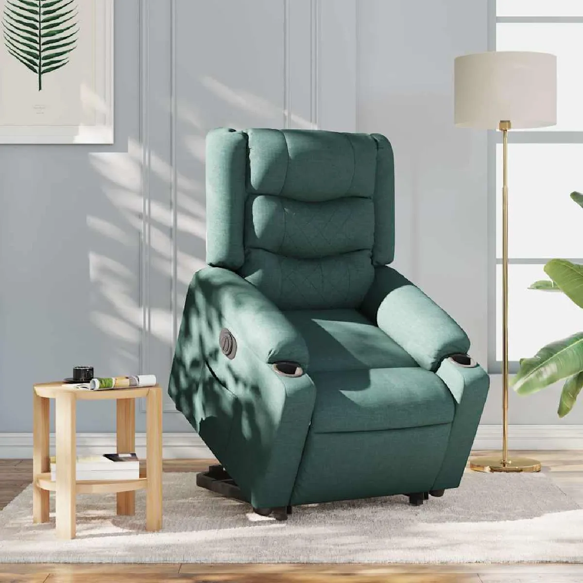 Non Communiqué Vert Fauteuil Inclinable Électrique Foncé Tissu - Image 3
