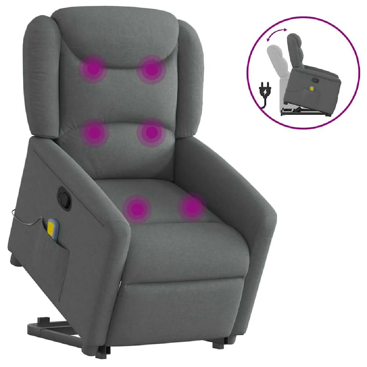 Vidaxl Gris Fauteuil De Massage - Foncé