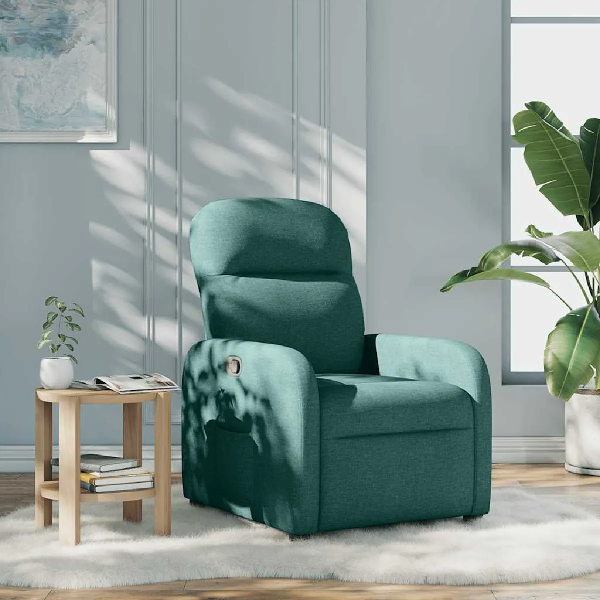 vidaXL Fauteuil Inclinable - Vert Foncé Tissu