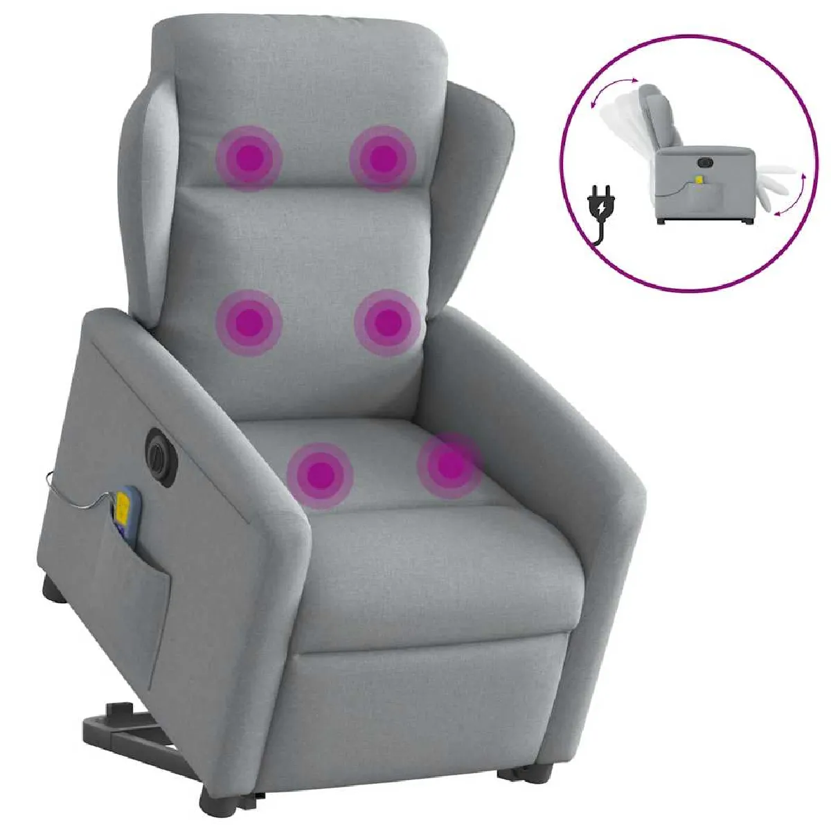 vidaXL Fauteuil Massage Tissu