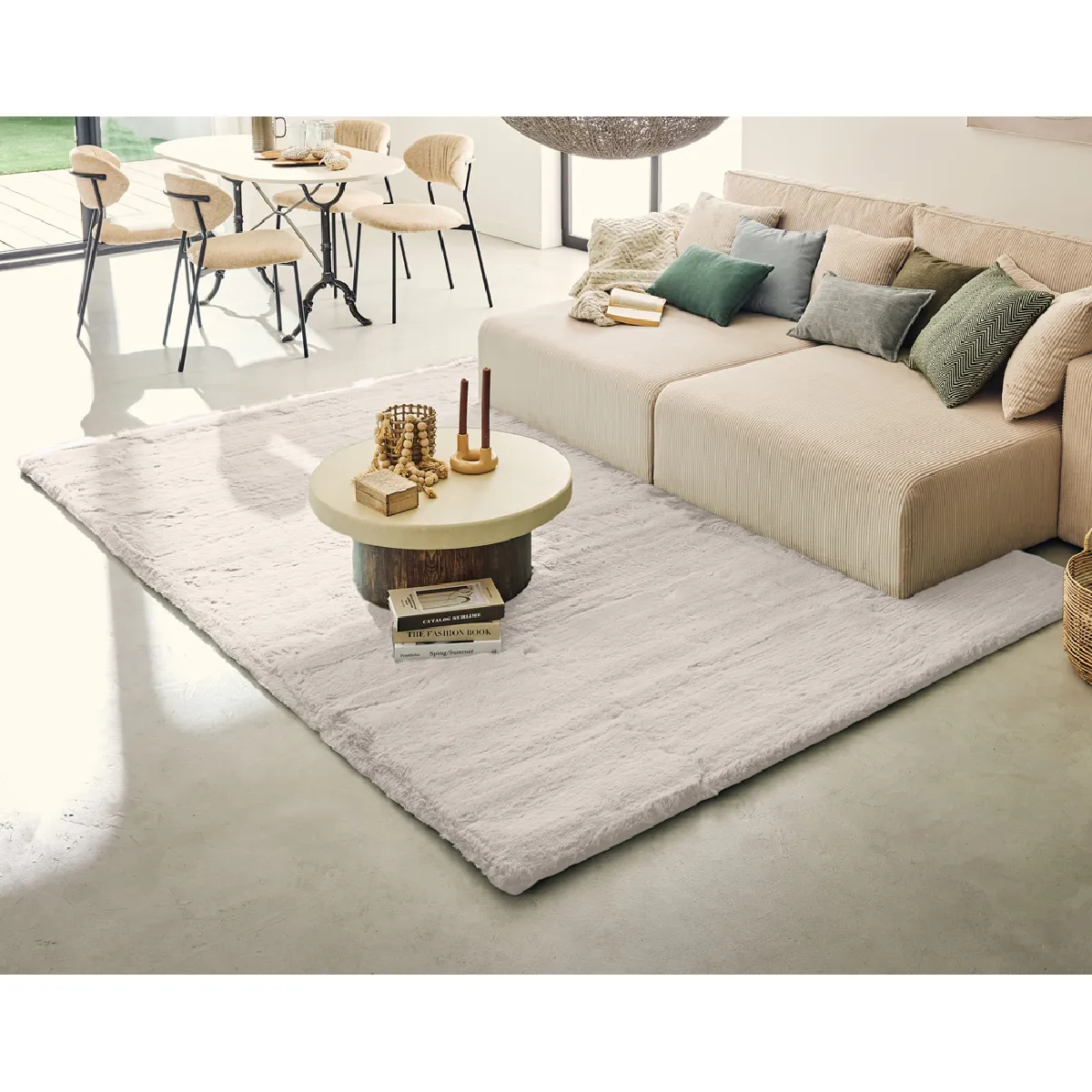 Joy tapis rectangulaire fausse fourrure