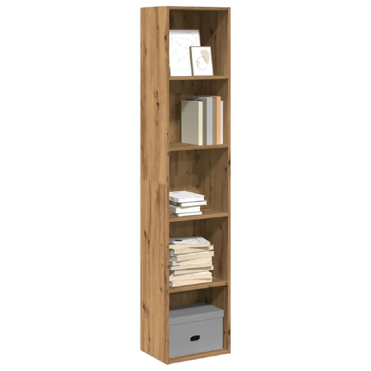 Non Communiqué Bibliothèque Chêne Artisanal 40X30x189 Cm Bois D Ingénierie - Image 3