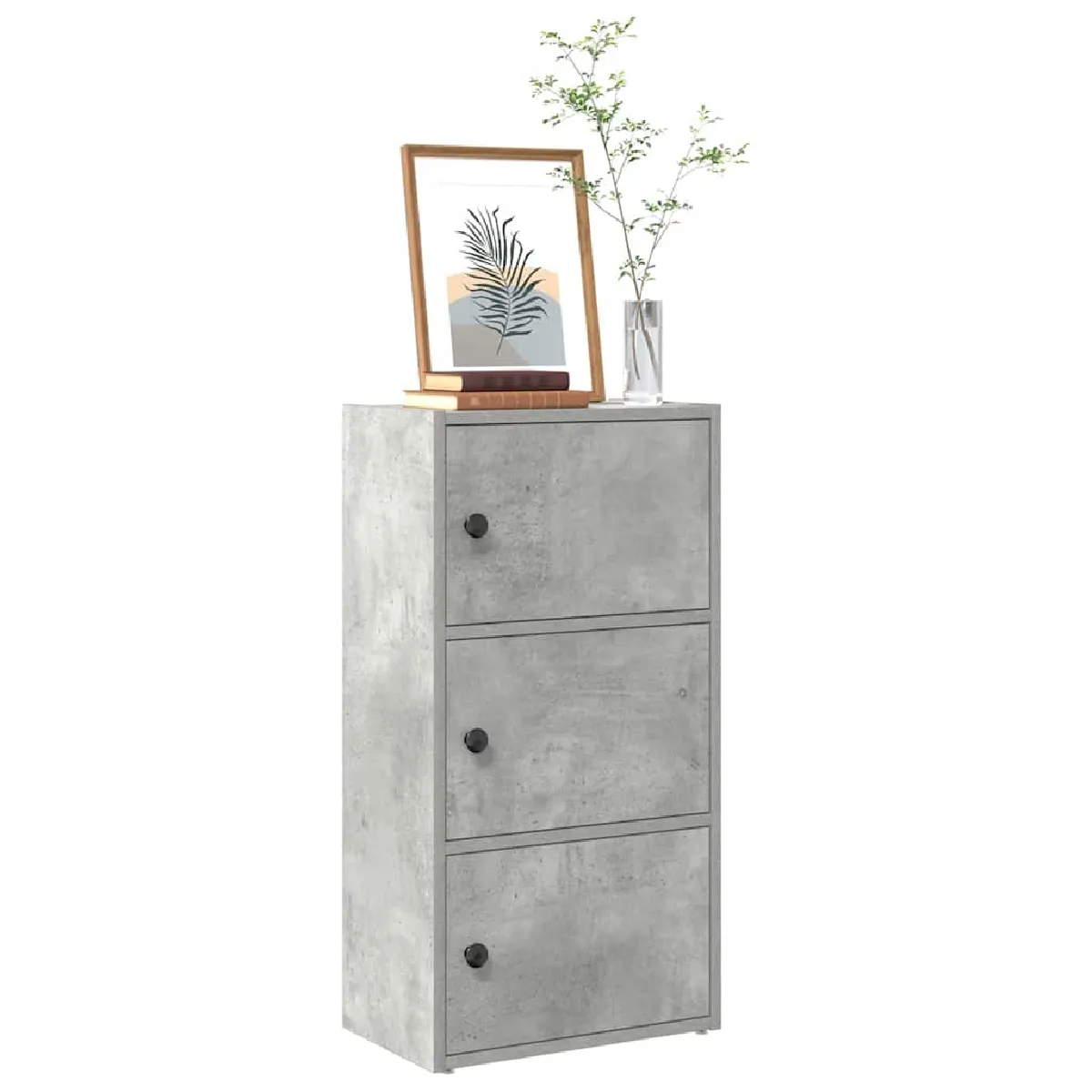 VIDAXL - Bibliothèque - Gris Béton - 40x24x77 cm - Image 2