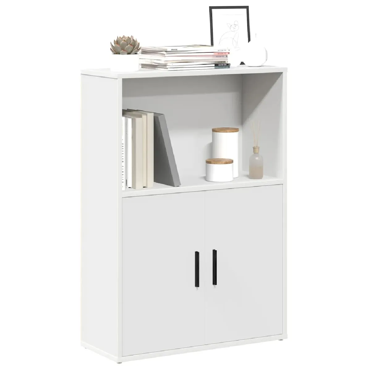 Non Communiqué Blanc Bibliothèque 60X24x85 Cm Bois D Ingénierie - Image 3