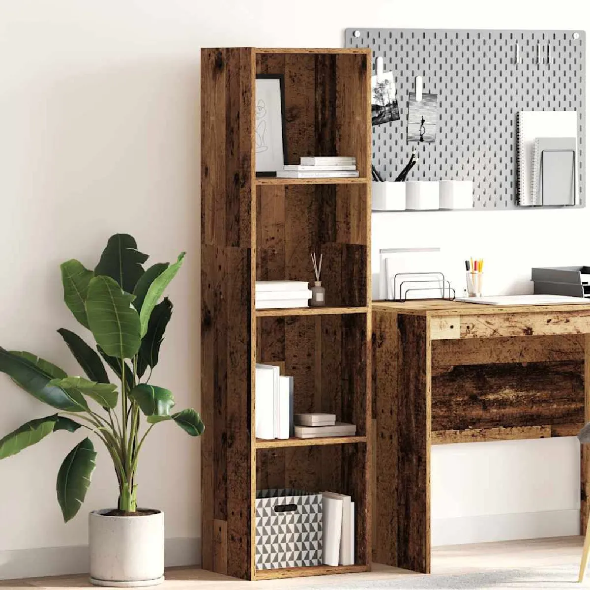 Vidaxl Bibliothèque vieux bois 40x30x152 cm - vue 2