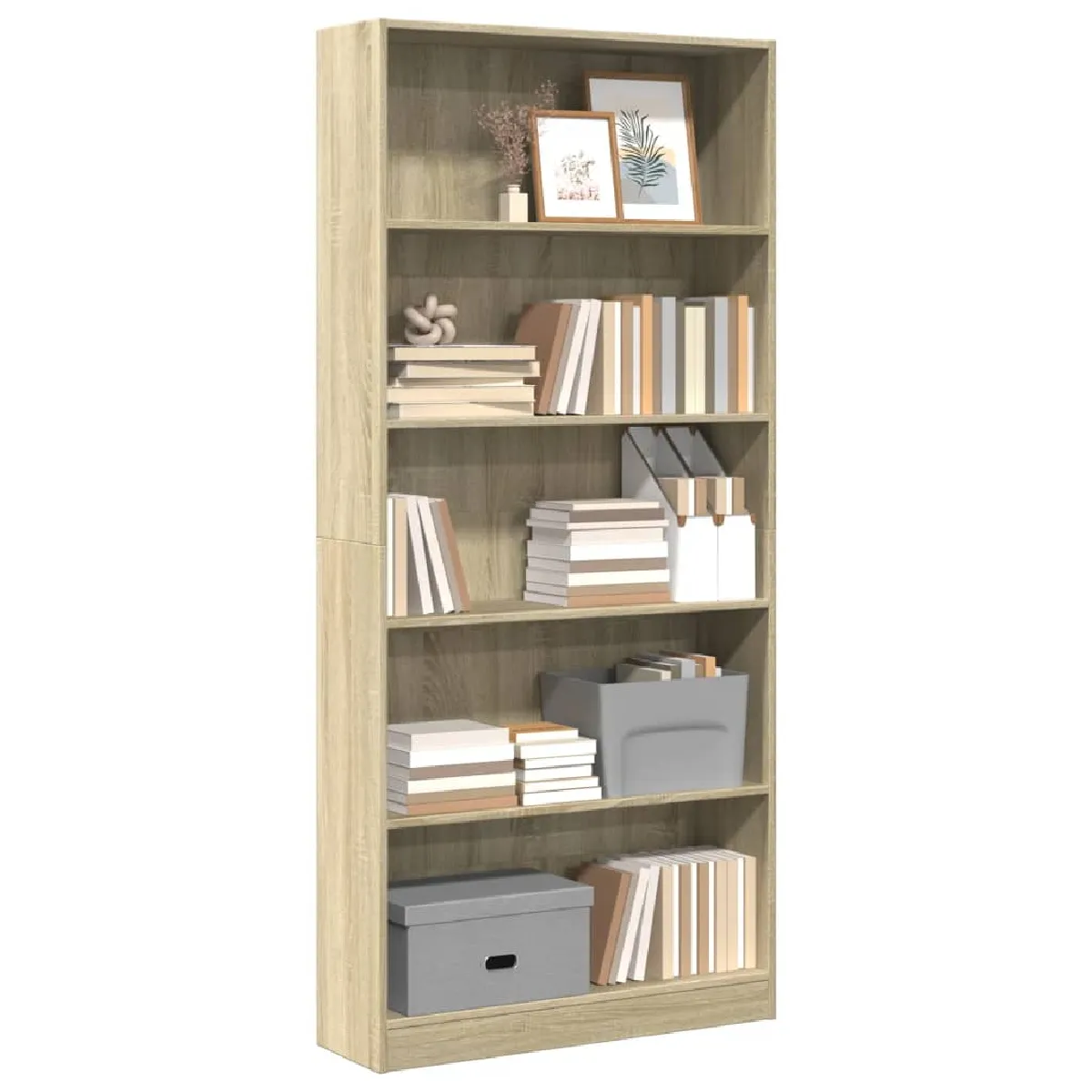 vidaXL Bibliothèque chêne sonoma bois d'ingénierie - vue 2