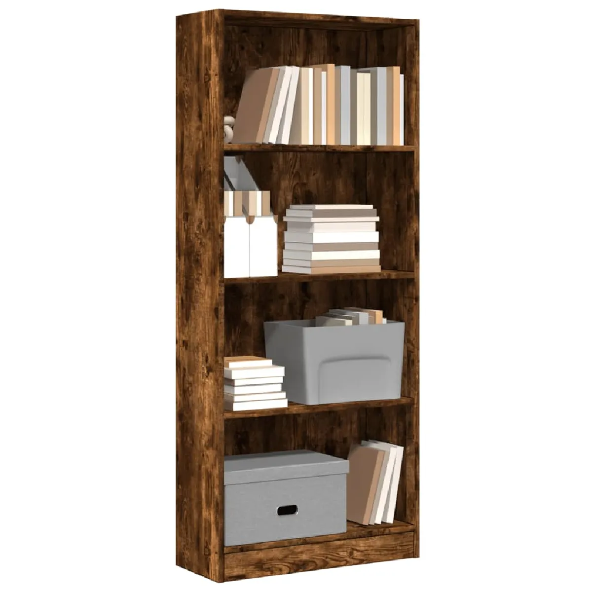 vidaXL - Bibliothèque - Chêne Fumé - 60x24x143 cm - Image 2