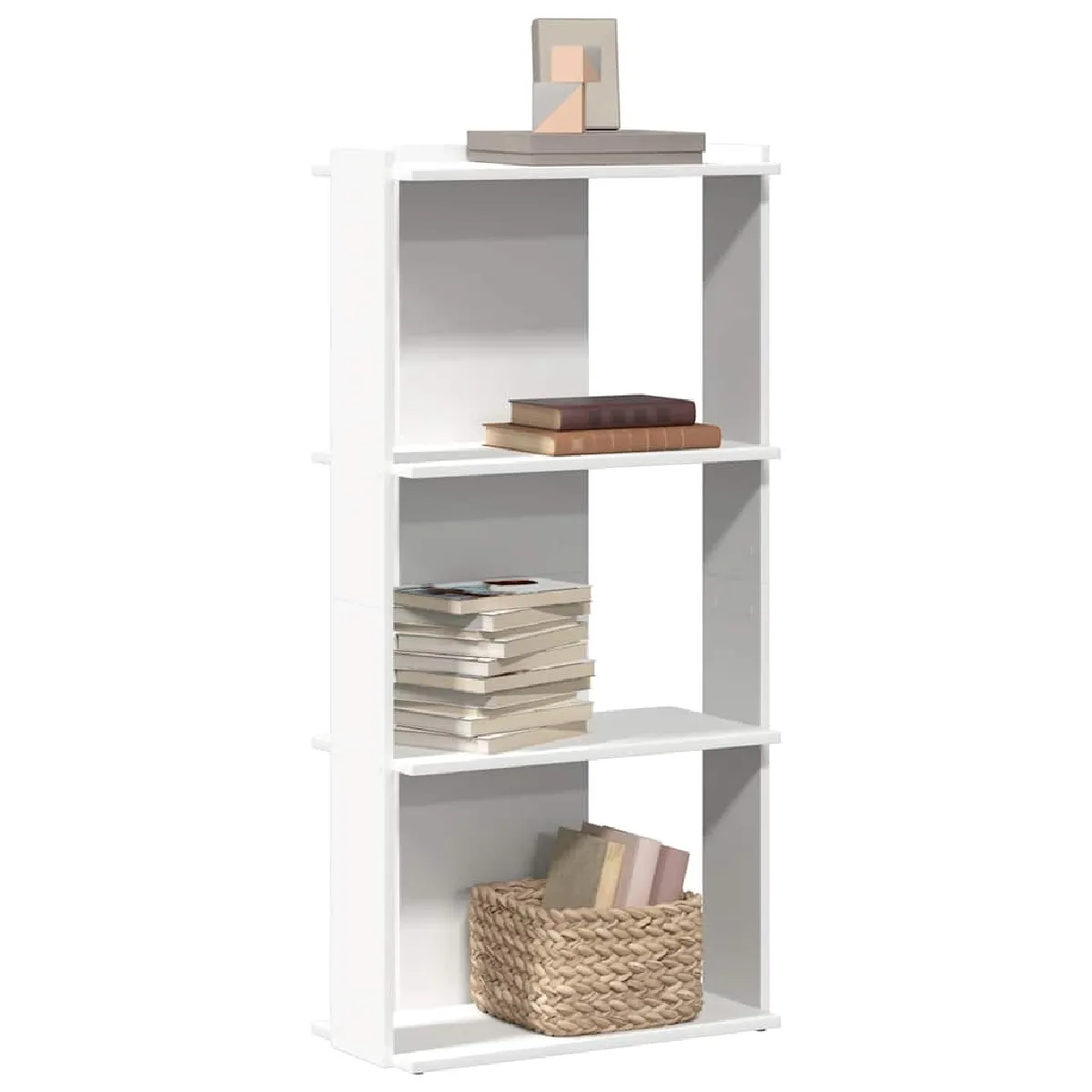 Vidaxl Bibliothèque à 3 niveaux blanc 60x30x120 cm bois d ingénierie