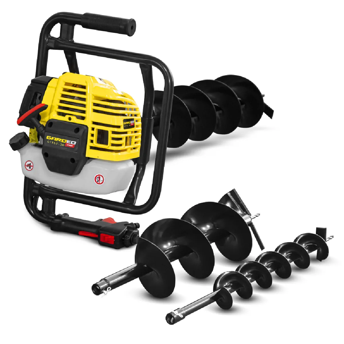 Tarière thermique 52CC + 3 mèches 100 150 et 200mm Gardeo