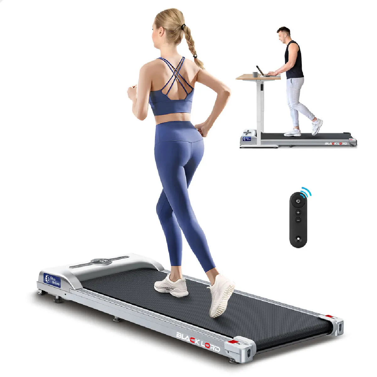 Tapis De Course électrique Black Lord MS2H - Pliable, Inclinable - Blanc