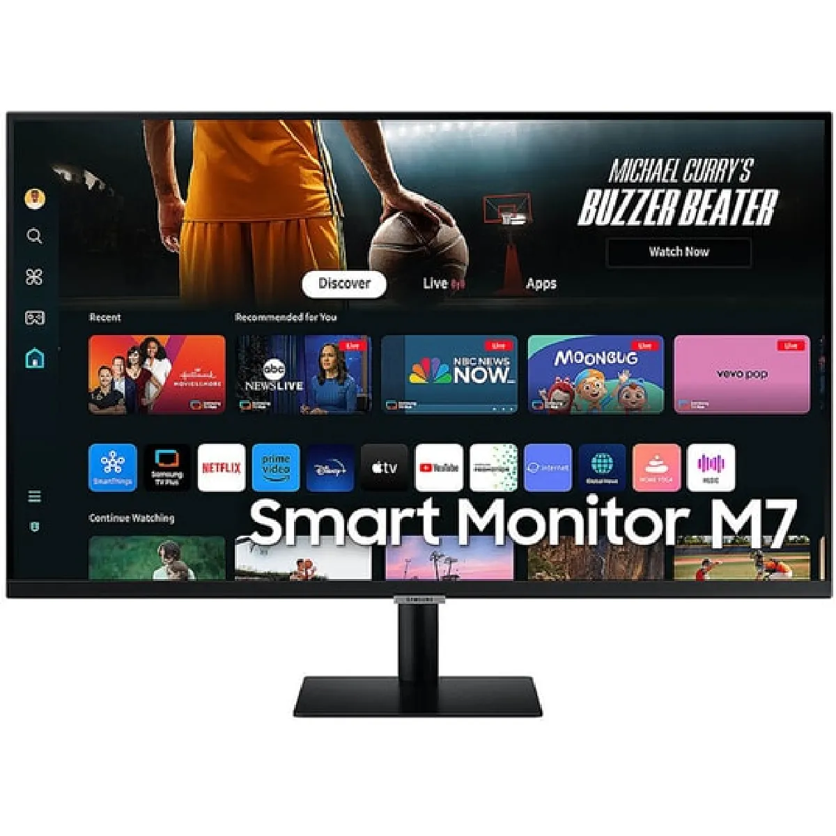 Samsung Smart Monitor M7 32'' Dalle VA UHD 4K 3840 x 2160 60Hz 4ms Inclinable 2 x HDMI 2.0 USB C 3 x USB A Smart TV Gaming Hub LS32DM702UUXEN - vue 2