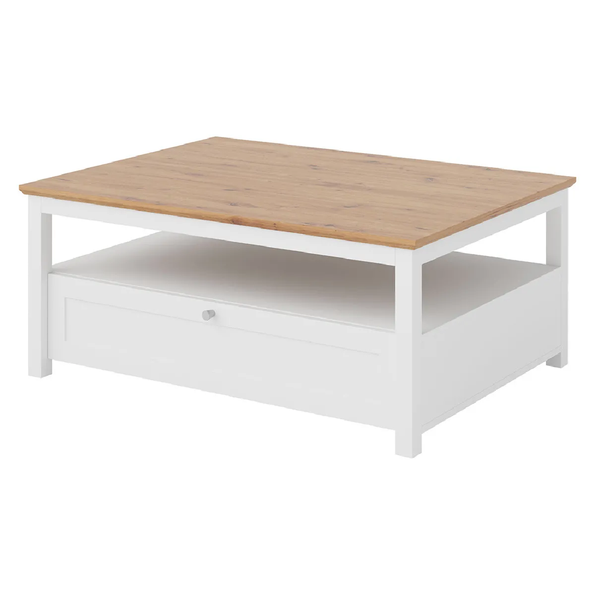 Comparer les prix de BestMobilier Francesco table basse - 104 cm - Bois/Blanc