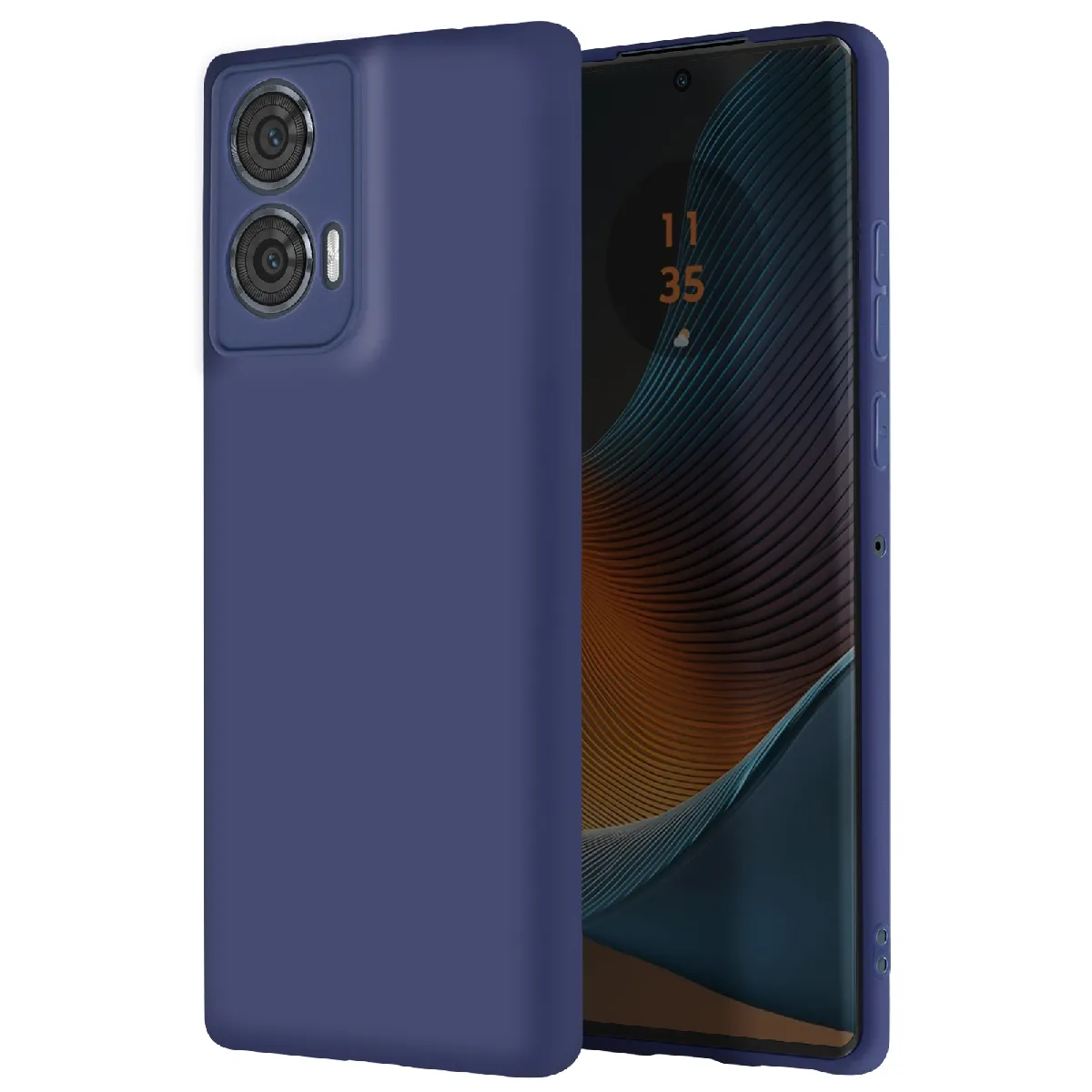 Avizar Bleu Coque Pour Motorola Edge 50 Fusion Silicone Finition Mate Soft Touch Nuit