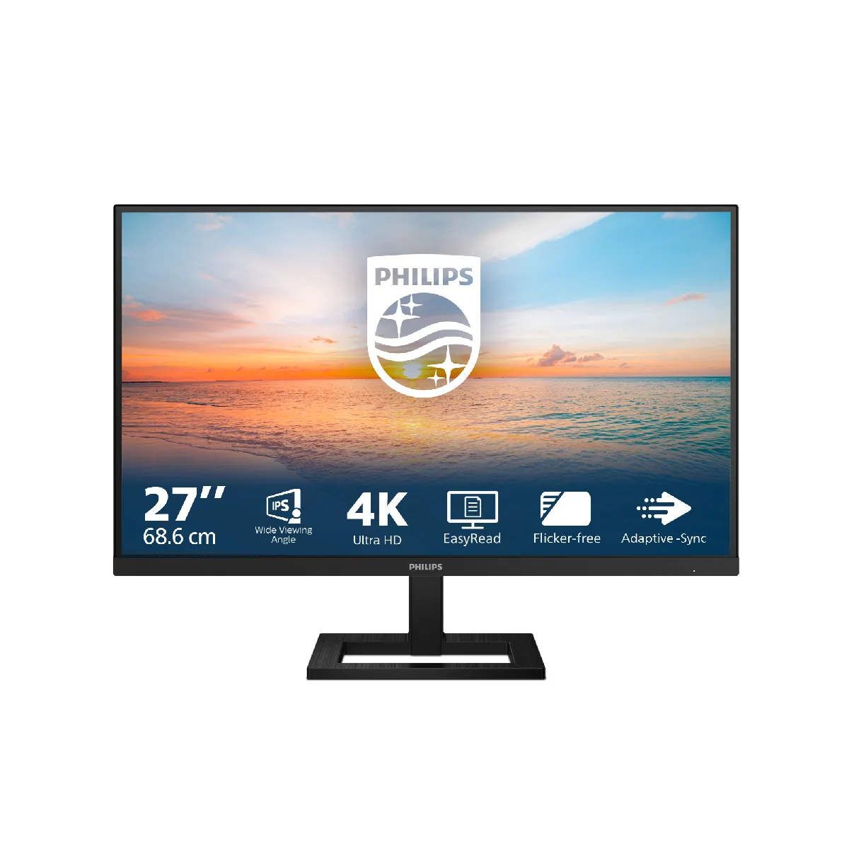 Philips 27E1N1900AE Moniteur Ultra HD 27 Pouces réglable en Hauteur Haut Parleur HDR10 3840x2160 60 Hz 2X HDMI 2.0 USB C PD Hub USB