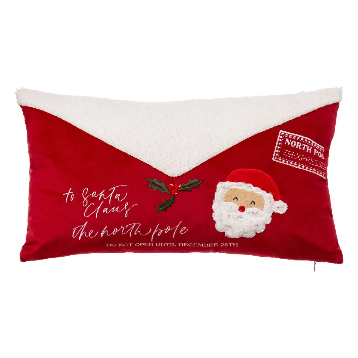 Coussin Moderne Rouge Et Blanc Déco Noël, Format Rectangulaire 50 Pouces