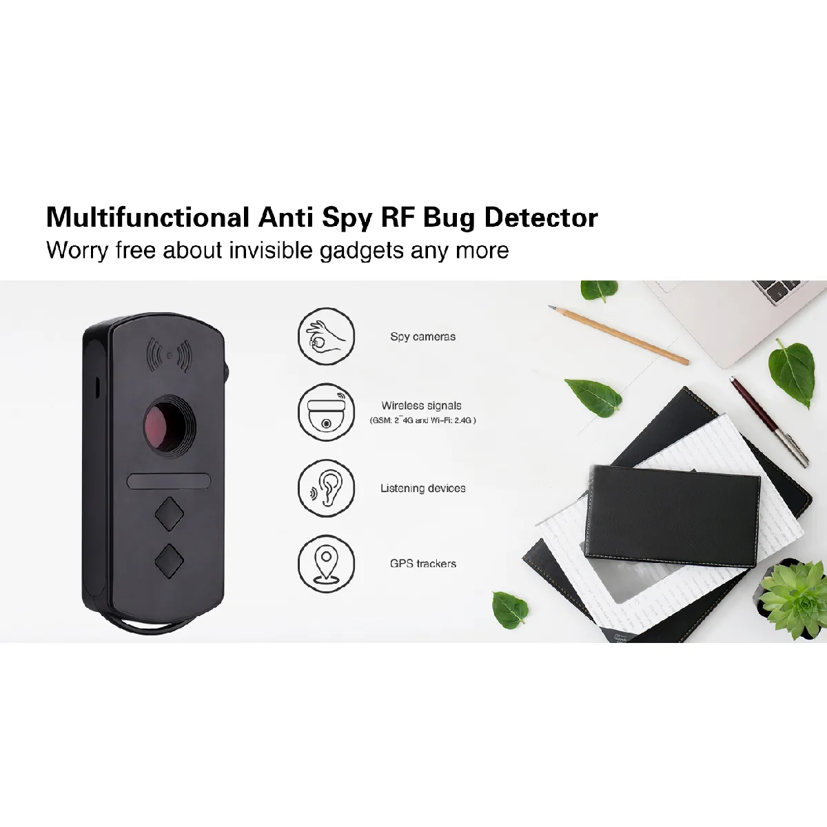 Détecteur de bug caché sans fil RF, anti-caméra espion, détecteur GPS - Chine Détecteur RF, Détecteur de caméra