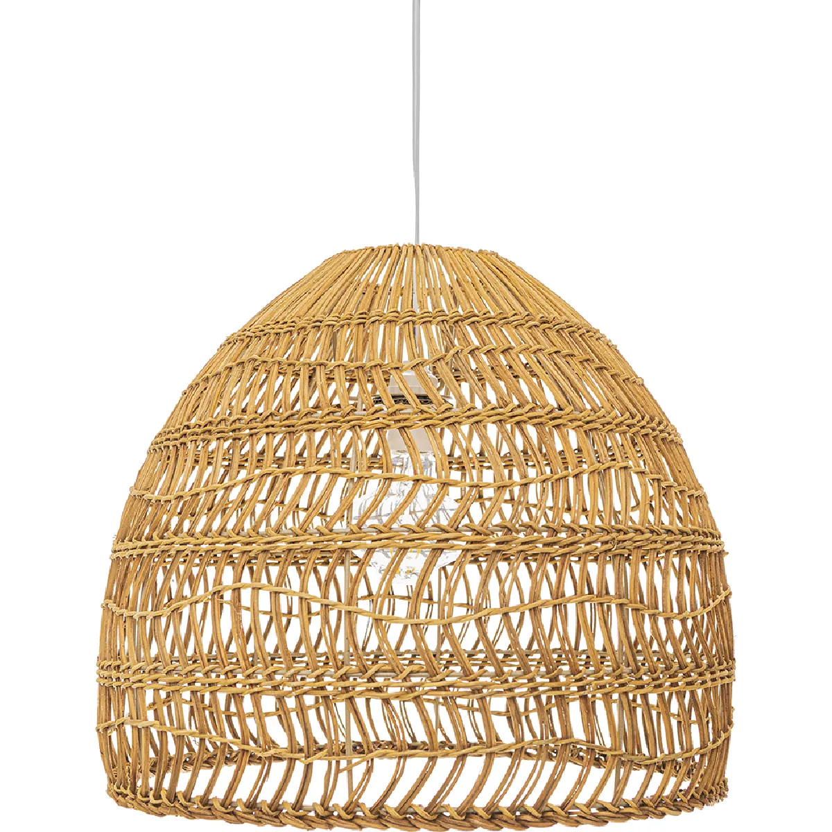 Lampe de Plafond en Rotin - Lampe Suspendue stile Boho Bali - 60cm - Hoa Bois naturel Lampe de Plafond en Rotin - Lampe Suspendue stile Boho Bali - 60cm - Hoa Bois naturel