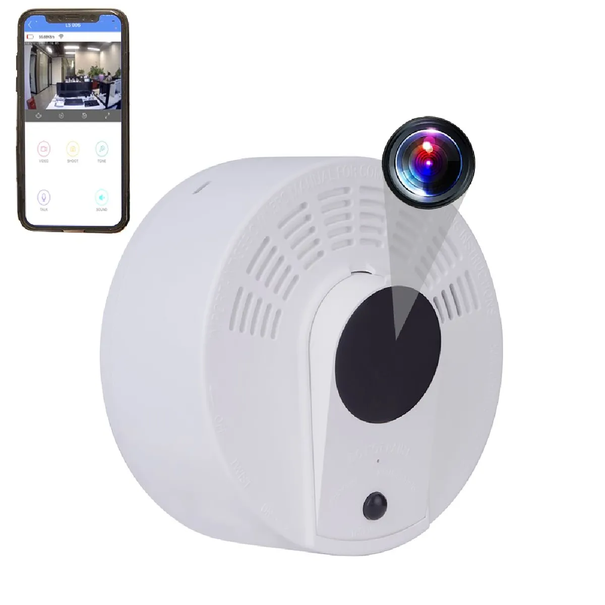 Yonis Détecteur De Fumée Caméra Espion Wifi Hd Vision Nocturne