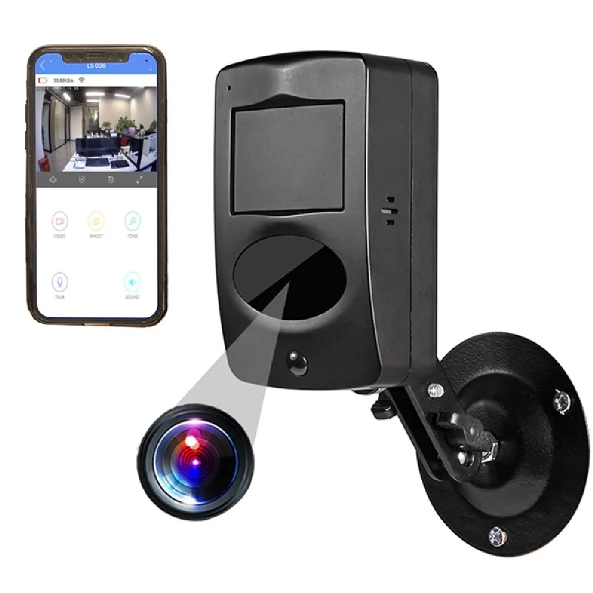 Yonis Caméra Ip Wifi Hd 1080P Vision Nocturne 5M Détection Mouvement Audio Bidirectionnel