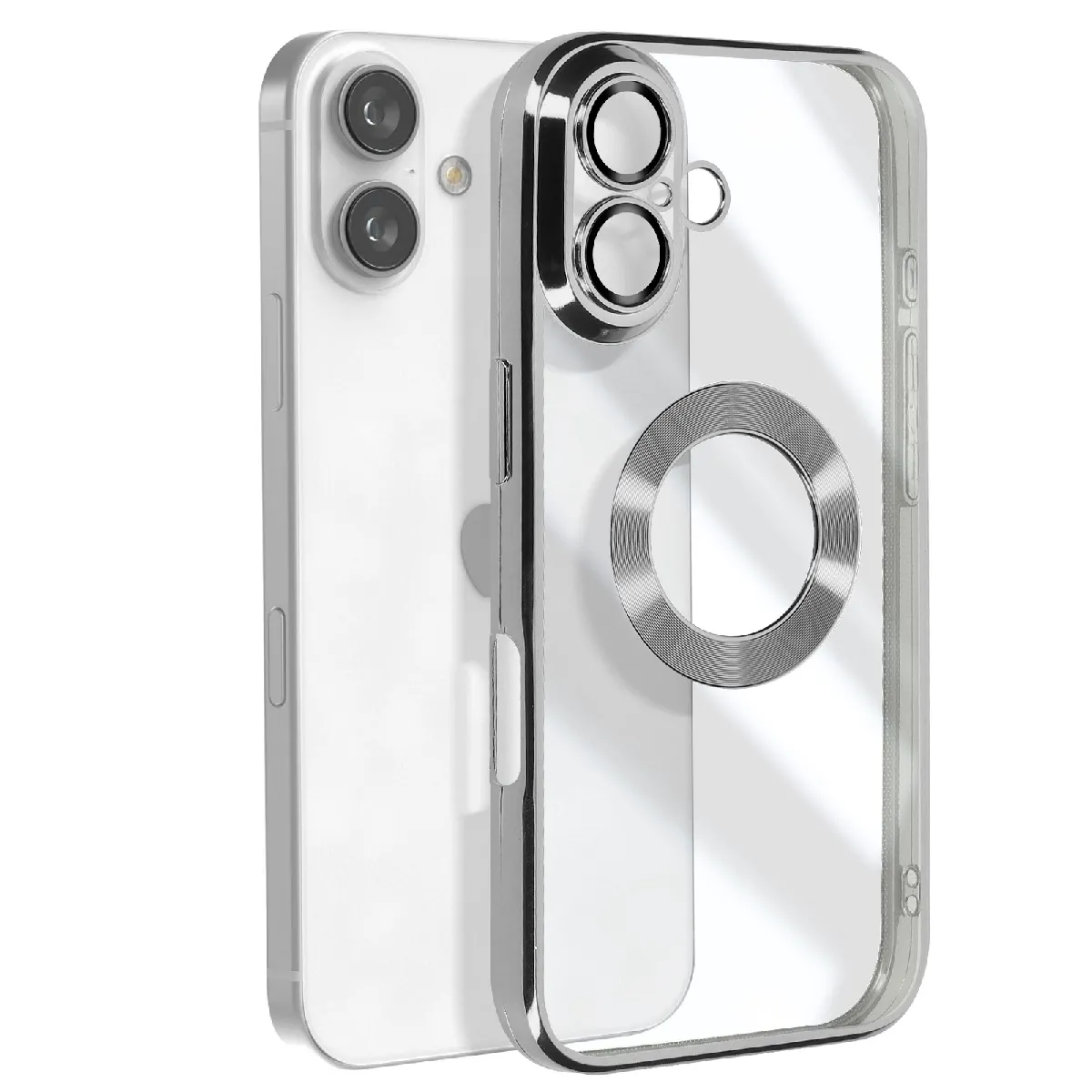 Avizar Argent Coque Série Glam Pour Iphone 16 Antichoc