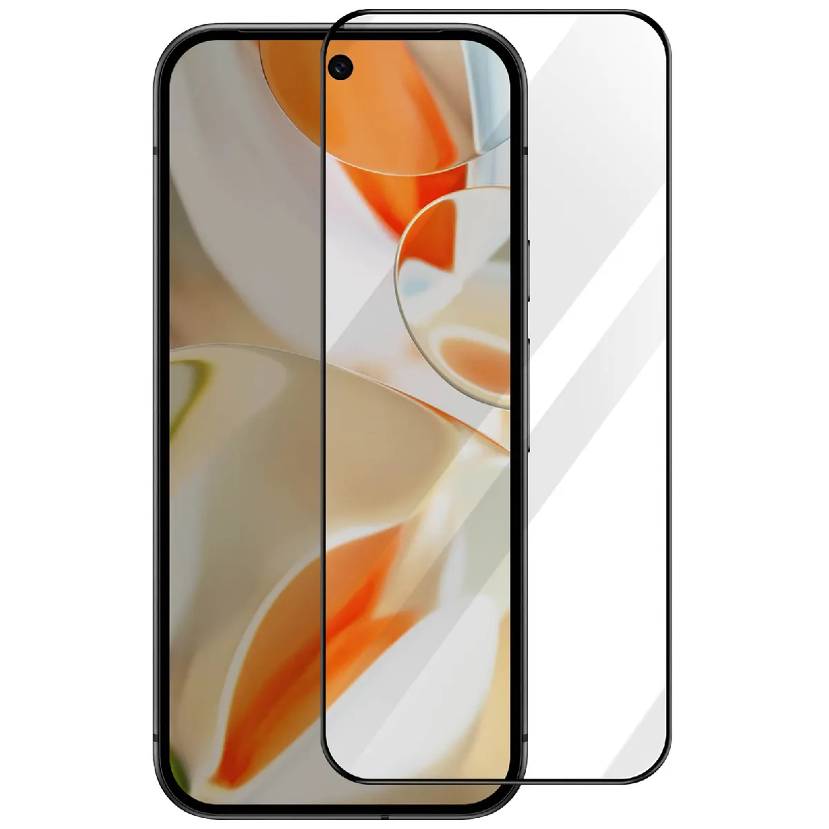 Muvit Noir Verre Trempé Pour Google Pixel 9 Pro Xl Dureté 9H+ Avec Applicateur