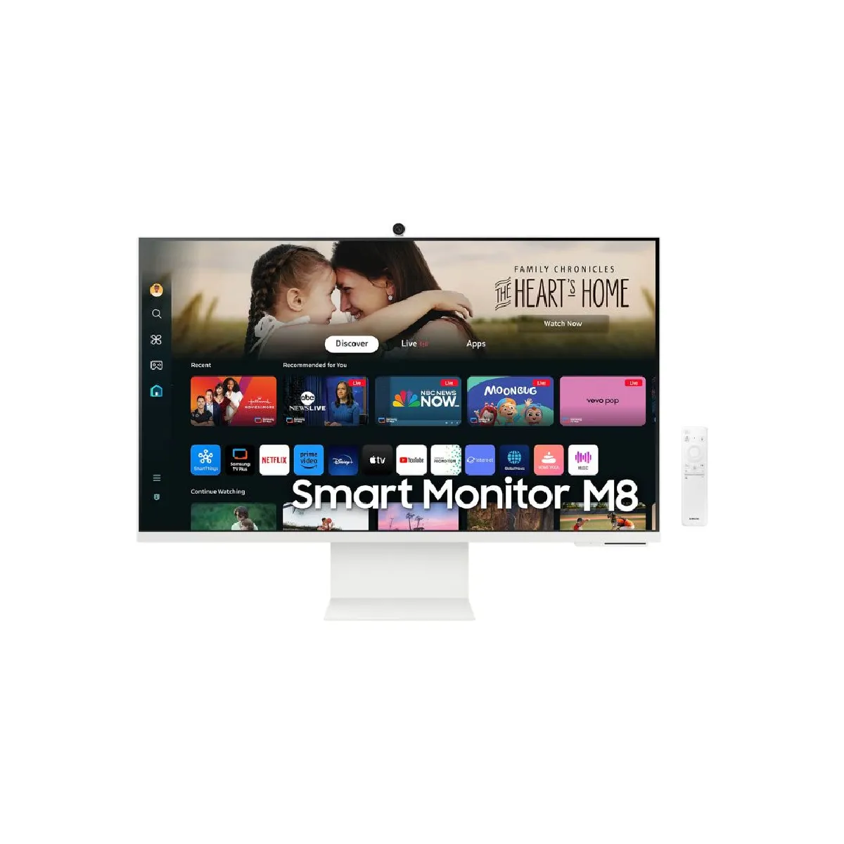 Samsung Smart Monitor M7 32'' Dalle VA UHD 4K 3840 x 2160 60Hz 4ms Inclinable 2 x HDMI 2.0 USB C 3 x USB A Smart TV Gaming Hub LS32DM702UUXEN - vue 7