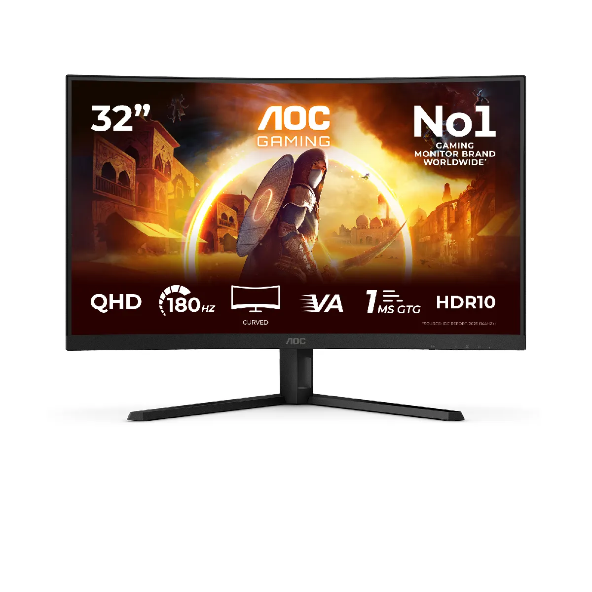 AOC G4 CQ32G4VE écran plat de PC 81,3 cm (32") 2560 x 1440 pixels Quad HD LCD Noir, Gris - Image 9