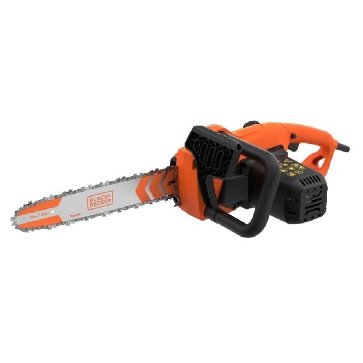 Tronçonneuse Filaire +DECKER BECS1835 QS 35 cm Tendeur de chaîne sans outil