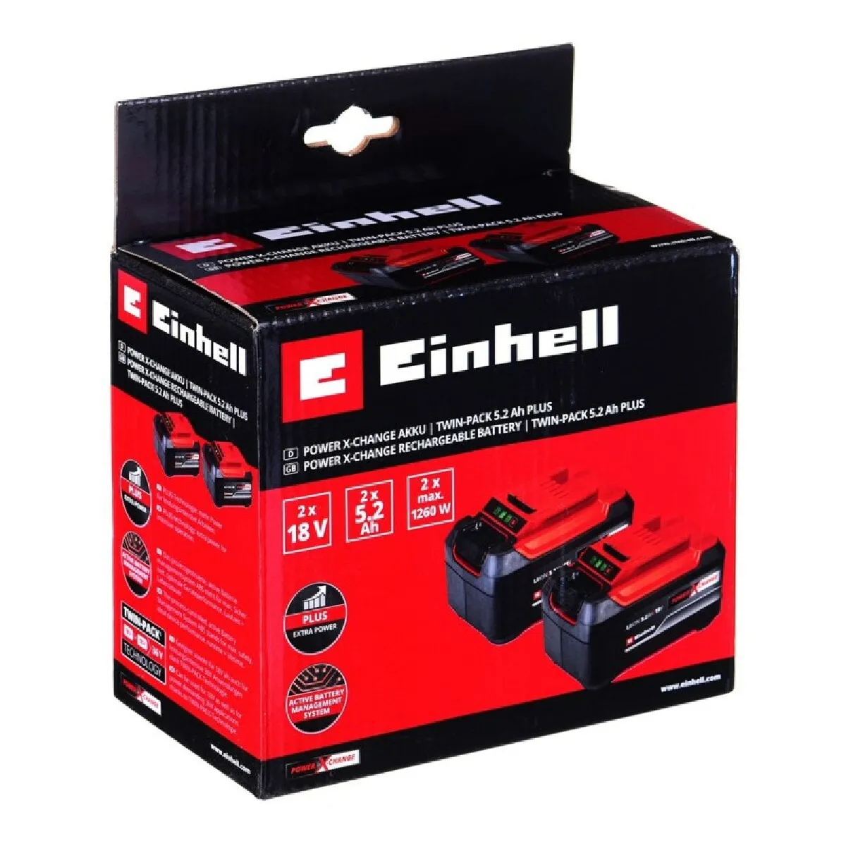 Batterie au lithium rechargeable Einhell PXC Twinpack 5 2 Ah 18 V 2 Unités