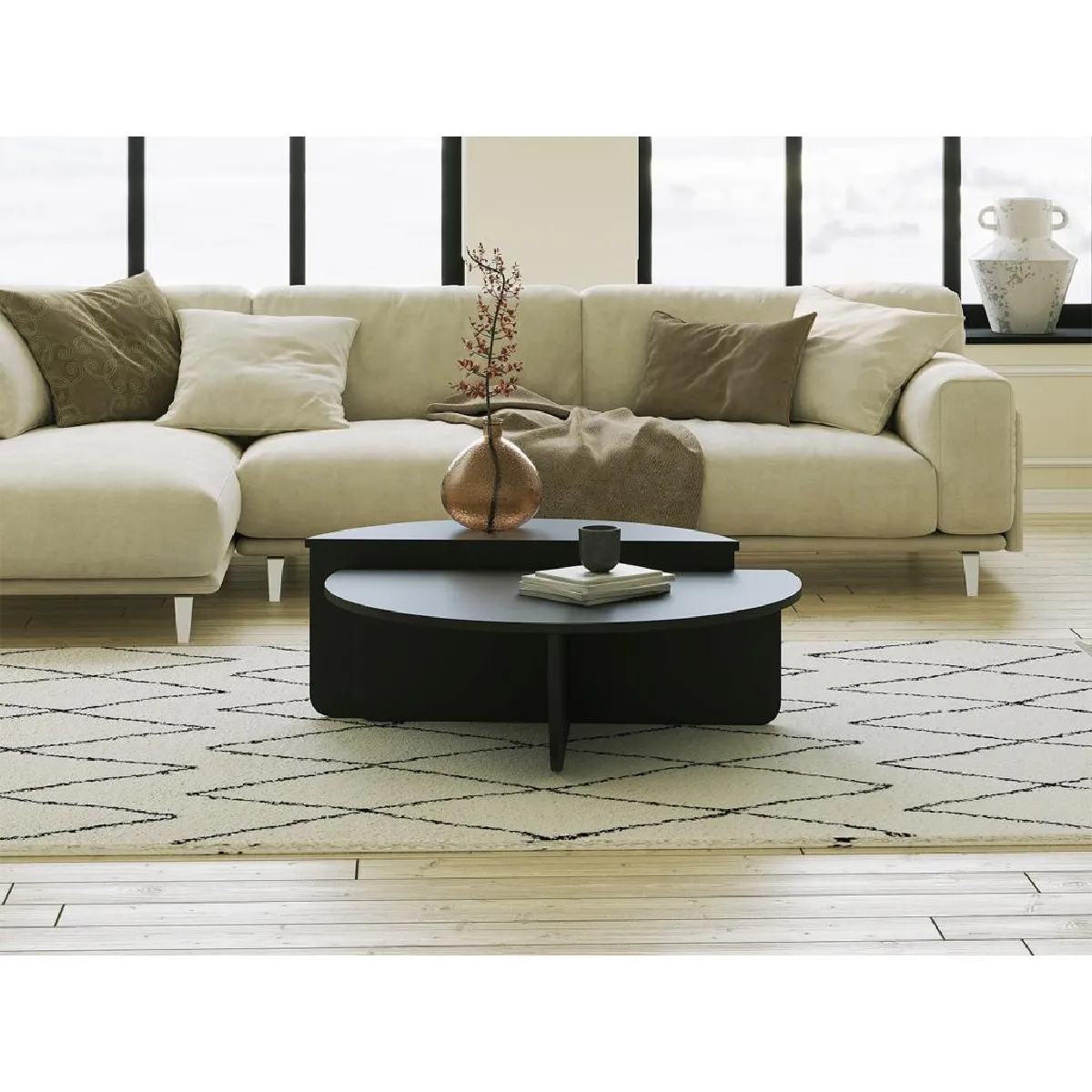 Meilleurs prix pour Vente-Unique Lot de 2 Tables ALOEVA