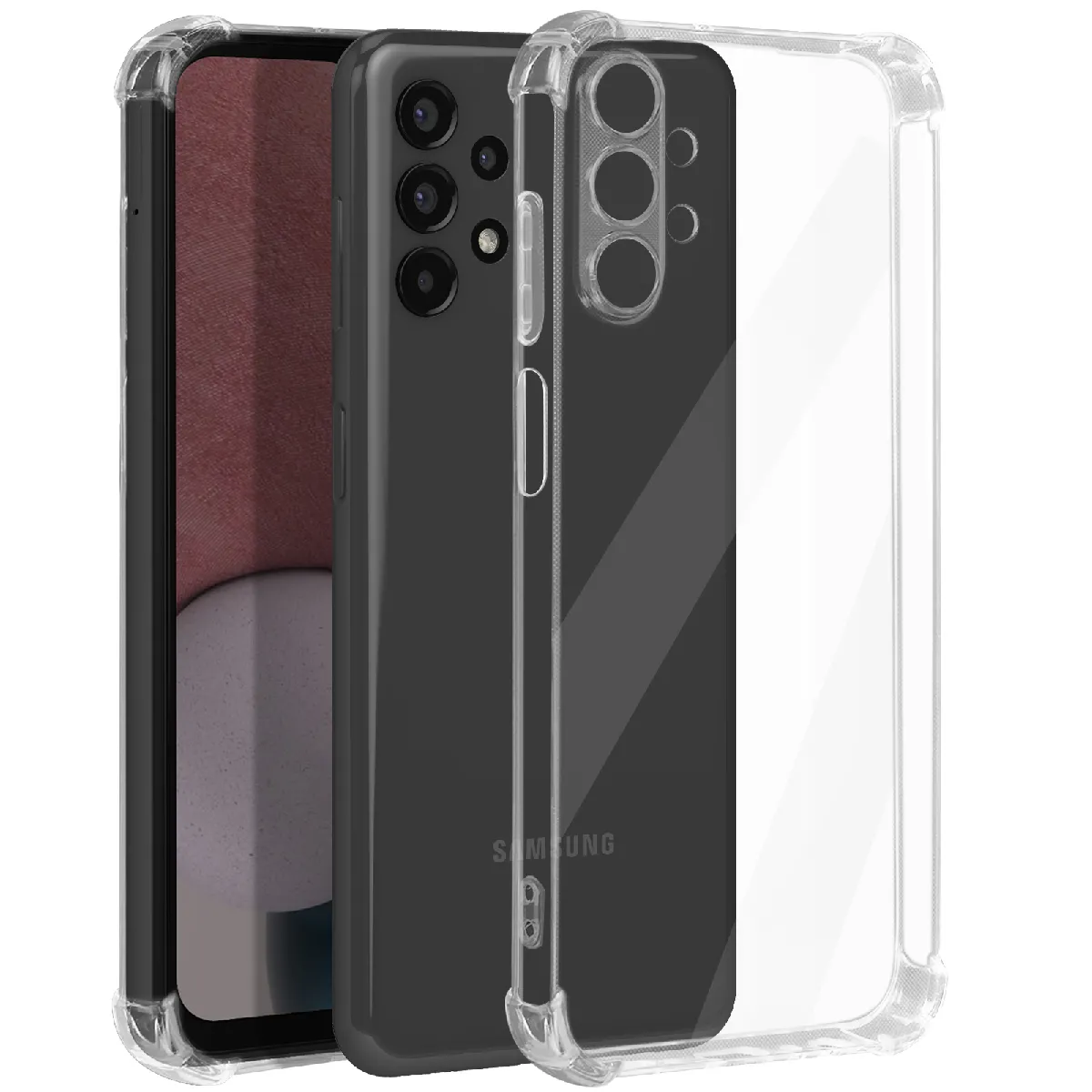 Avizar Coque Pour Samsung Galaxy A13 4G Antichoc Flexible Coins Renforcés Transparent