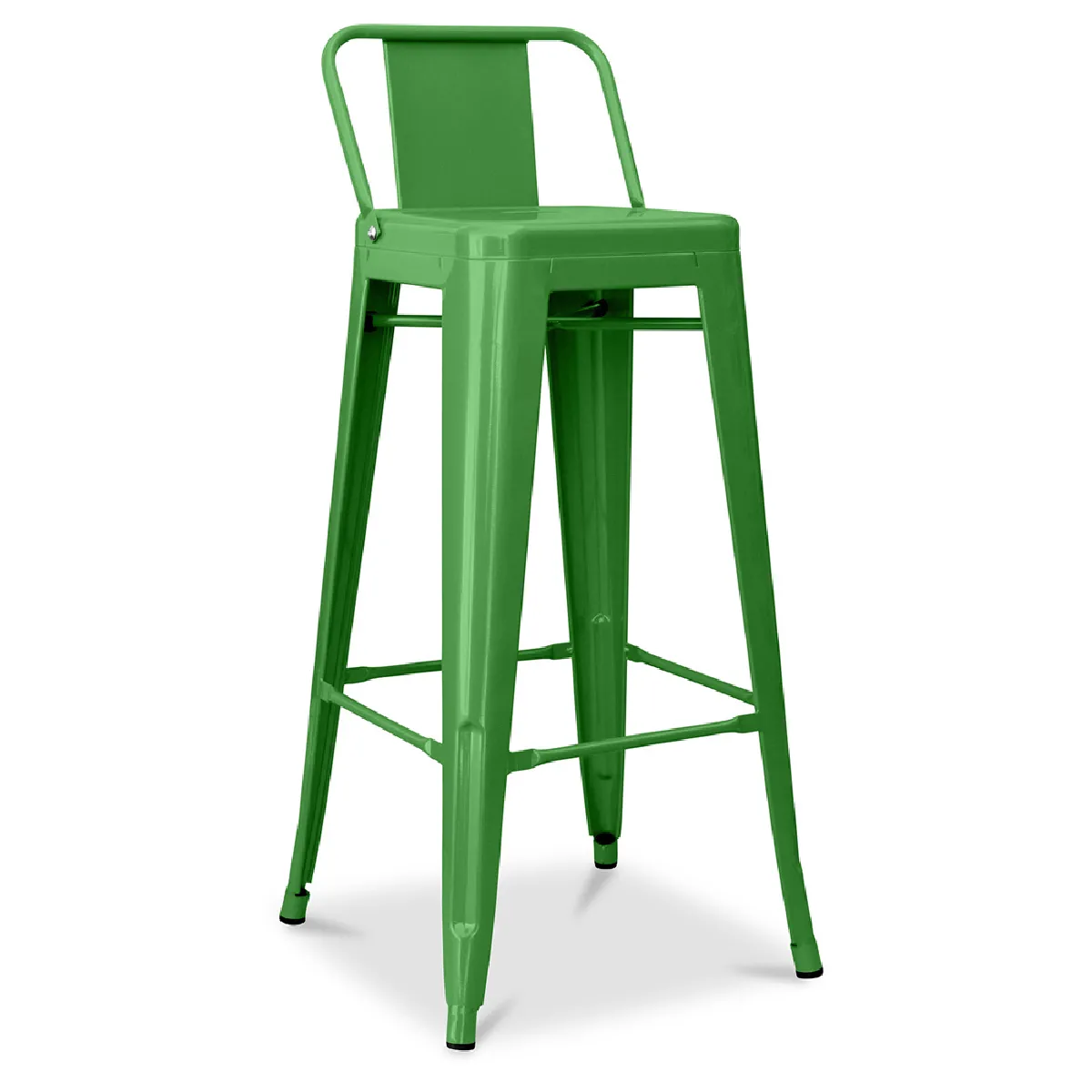 Tabouret de bar avec dossier - Design industriel - 76cm - Nouvelle édition