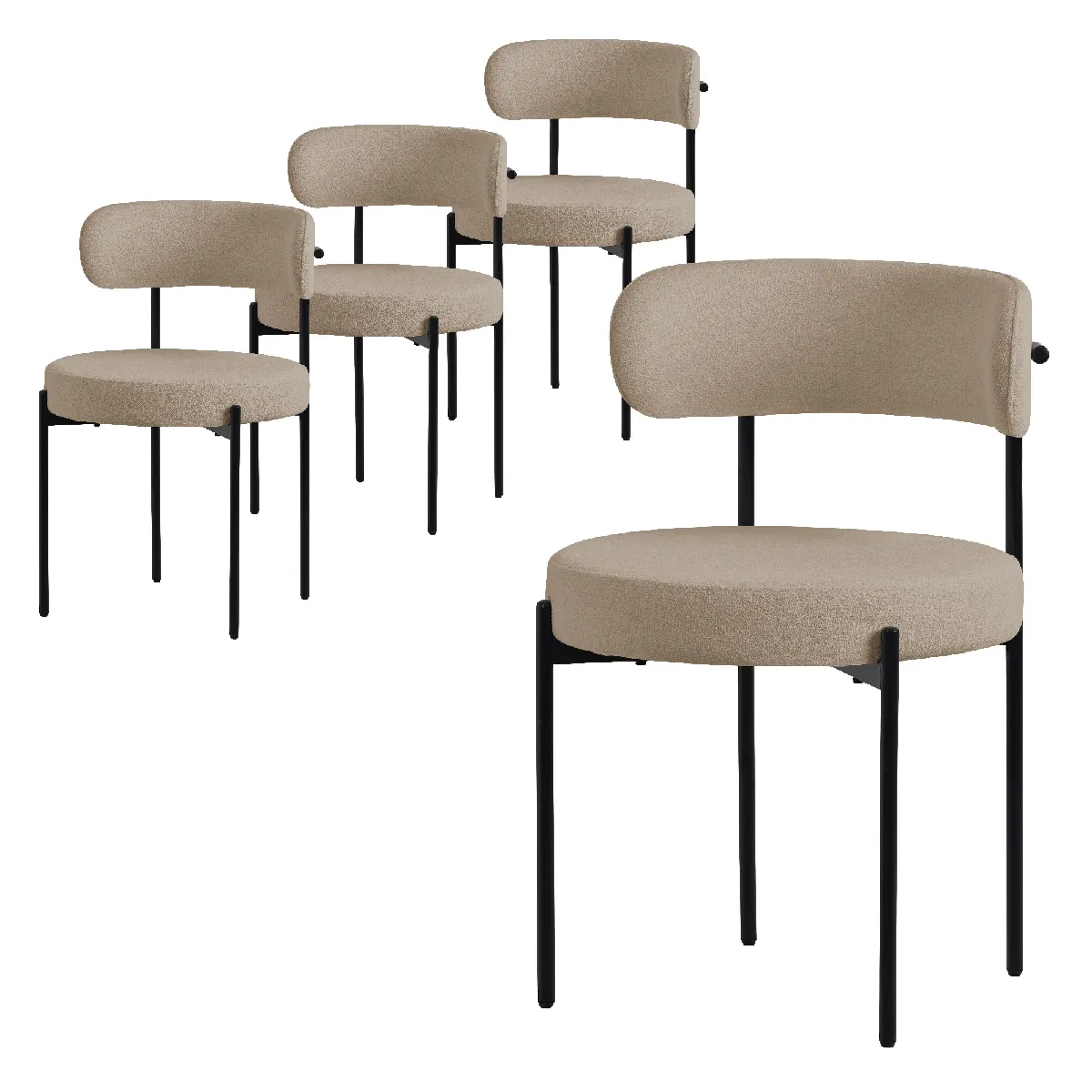ML-Design Chaises de cuisine Teddy - Marron (lot de 4) ML-Design Chaises de cuisine Teddy - Marron (lot de 4)