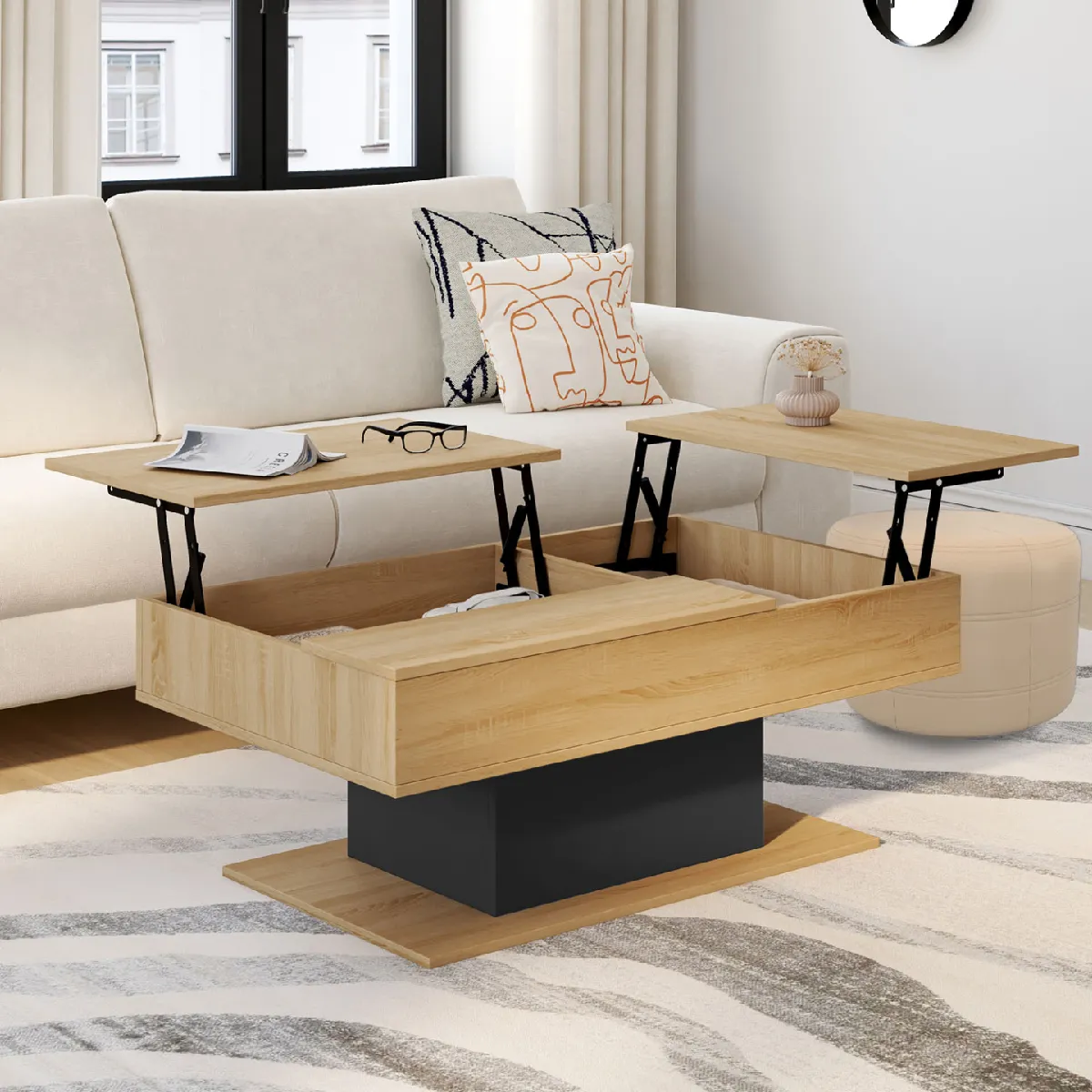 Comparer les prix de MARKET Table basse EDEN - Bois et noir