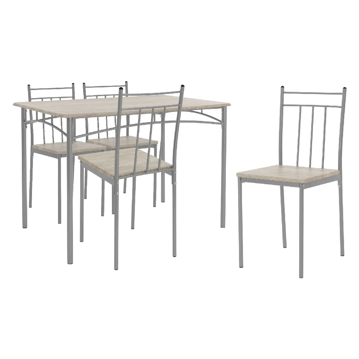 ML-Design Table et 4 Chaises - Chêne Clair ML-Design Table et 4 Chaises - Chêne Clair