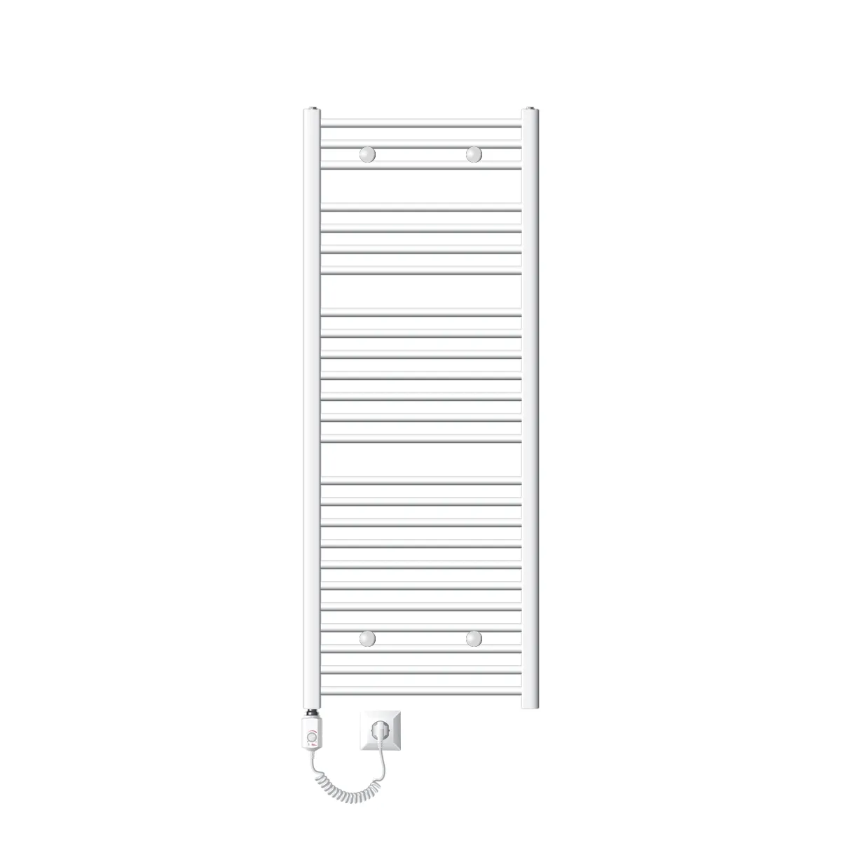 Non Communiqué Weiß Luxebath Radiateur Électrique De Salle De Bain Sahara 600X1500 Mm Blanc Raccord Latéral Droit Elément Chauffant 900W + Thermostat Affichage Digital Sèche-Serviettes Minuterie Et Kit De Fixation Inclus - Image 3