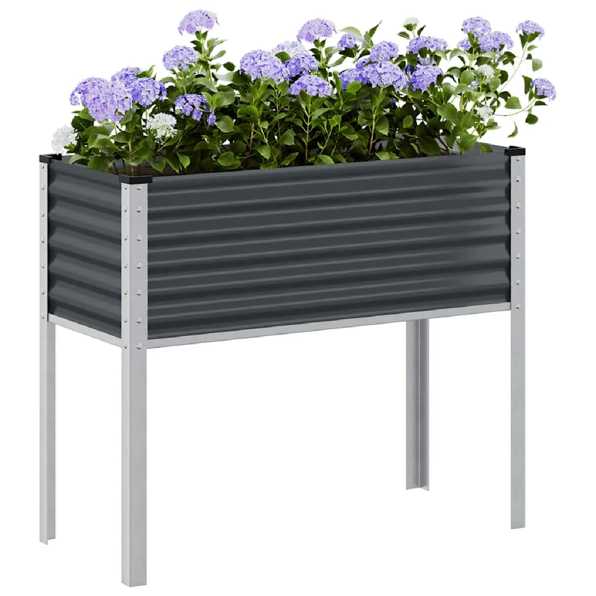 Non Communiqué Gris Vidaxl Jardinière Anthracite 100X45x90 Cm Acier, Jardinière D'extérieur, Bac À Fleurs, Bac À Tomates 4008972 - Image 3