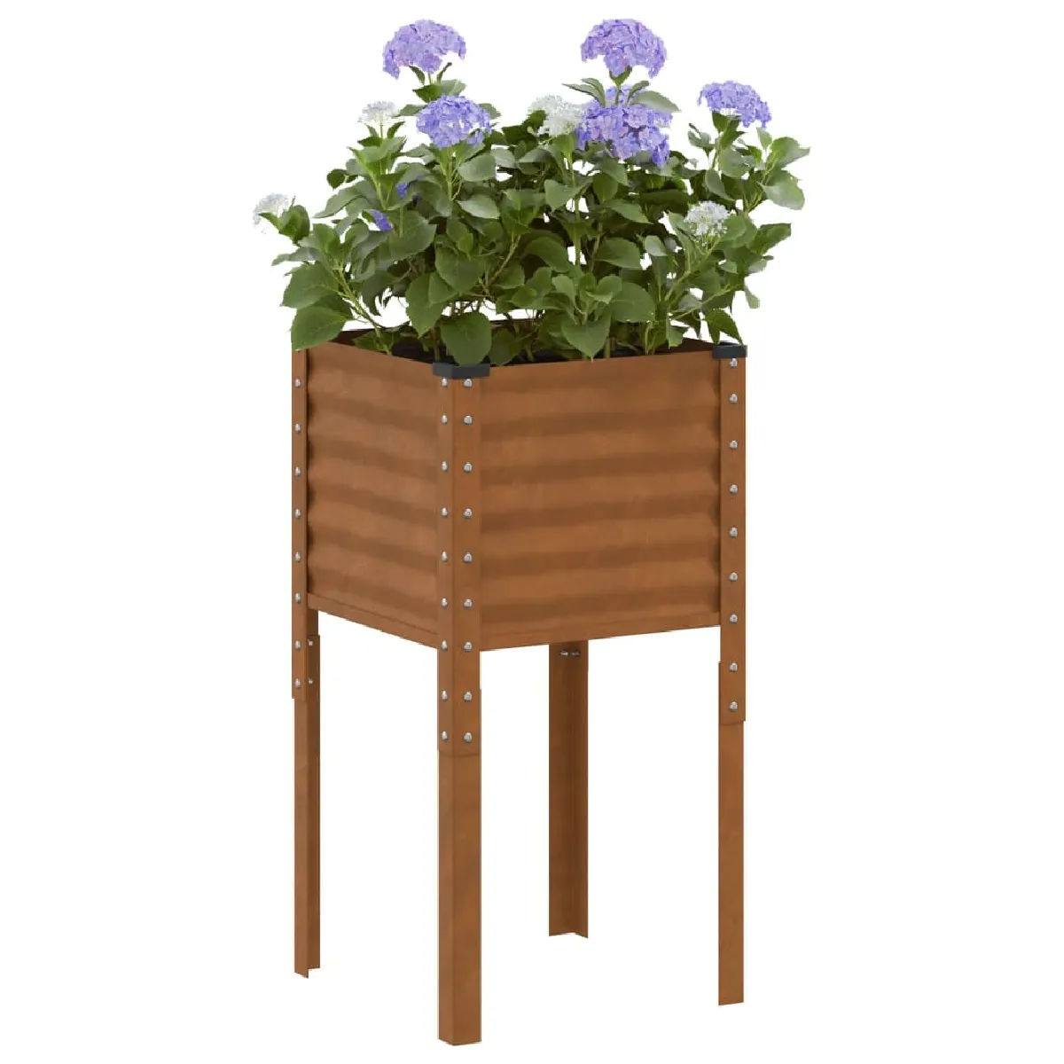 Non Communiqué Marron Vidaxl Jardinière 45X45x88 Cm Acier Résistant Aux Intempéries, Jardinière, Jardinière De Patio, Jardinière À Pommes De 4008968 - Image 2