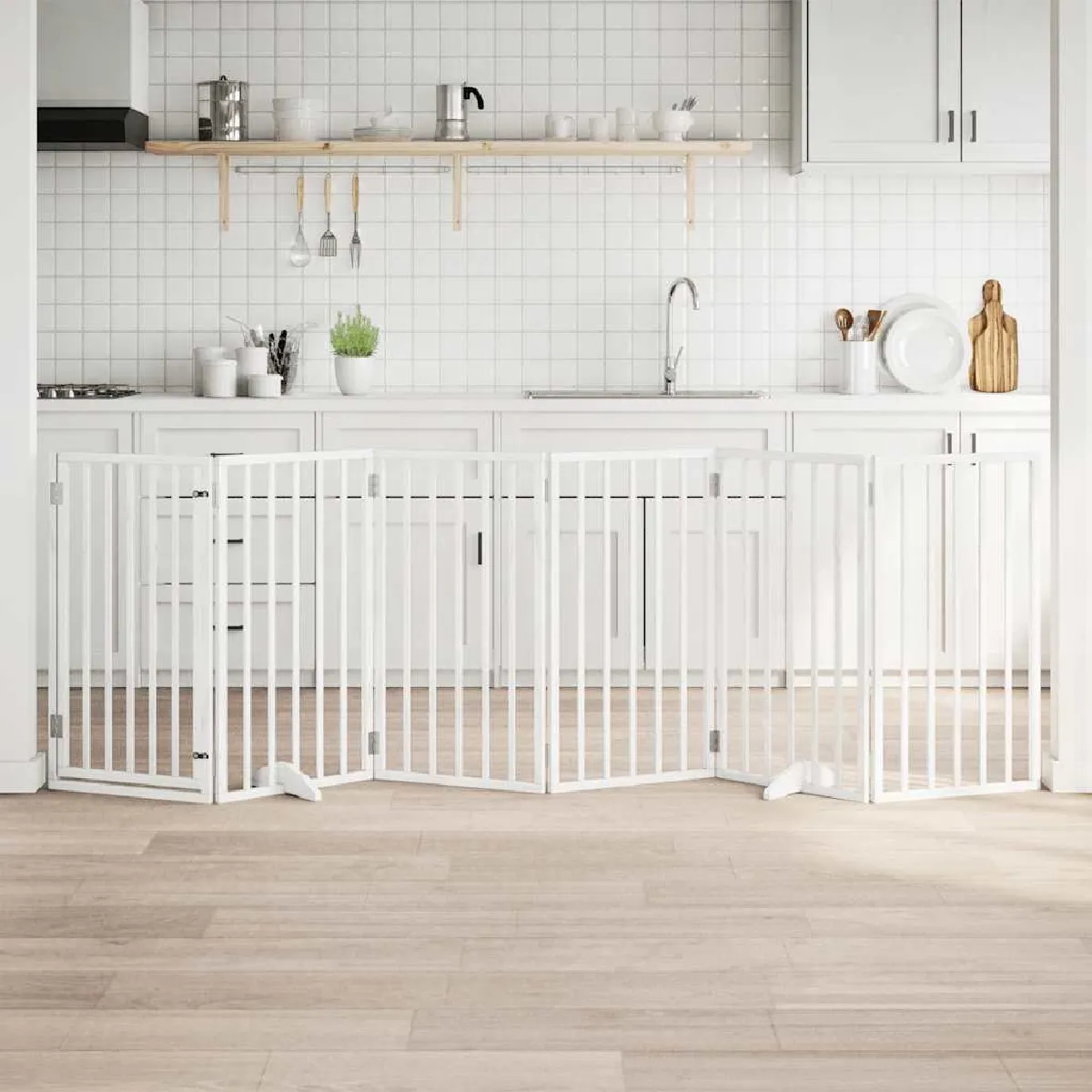 vidaXL Barrière Pour Chiens Et Porte 6 Panneaux - vue 4