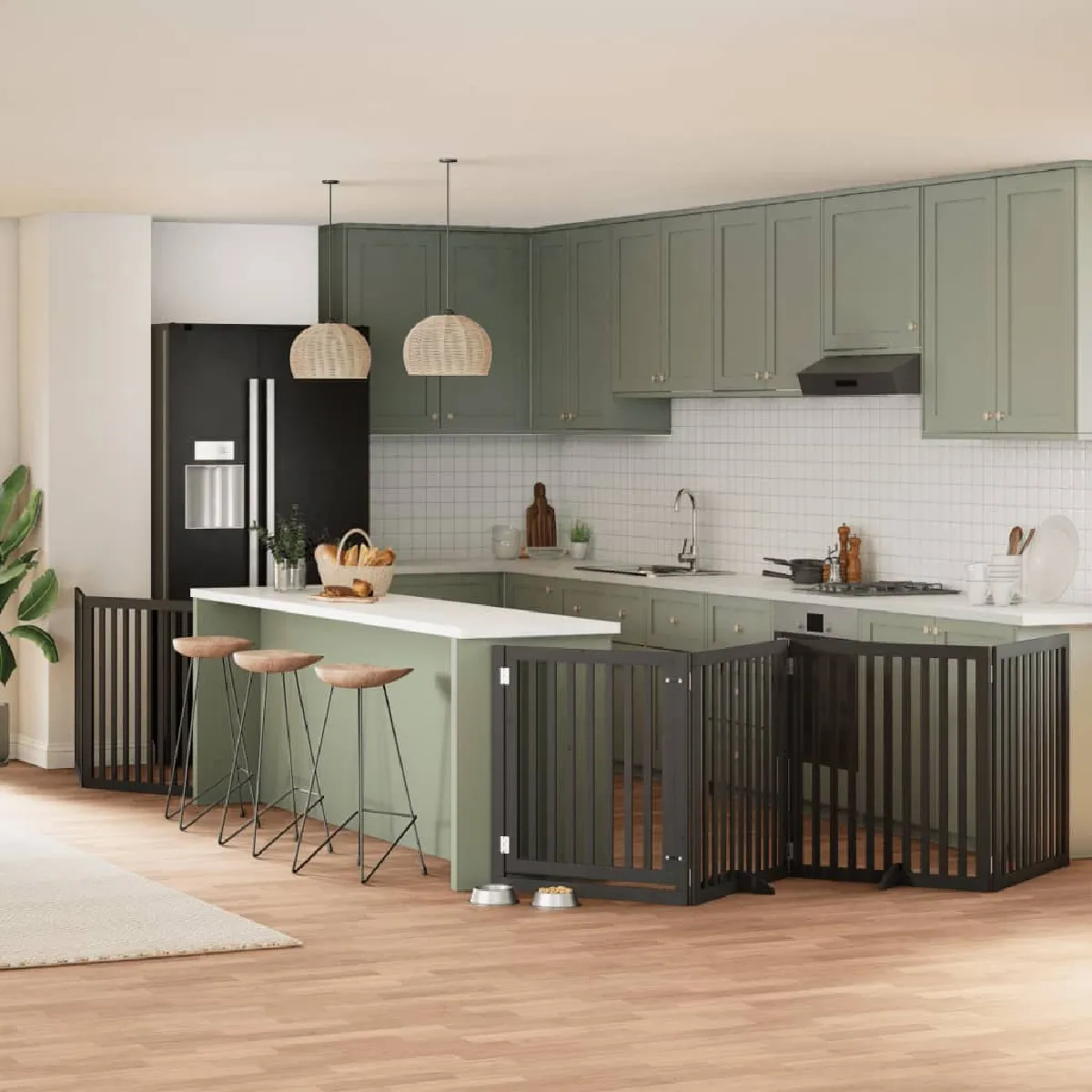 vidaXL Barrière pliable 8 panneaux bois