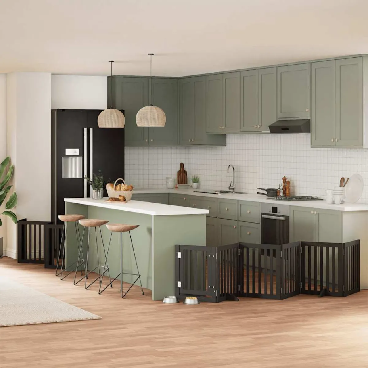 VIDAXL Barrière pour chien 15 panneaux bois peuplier - vue 2